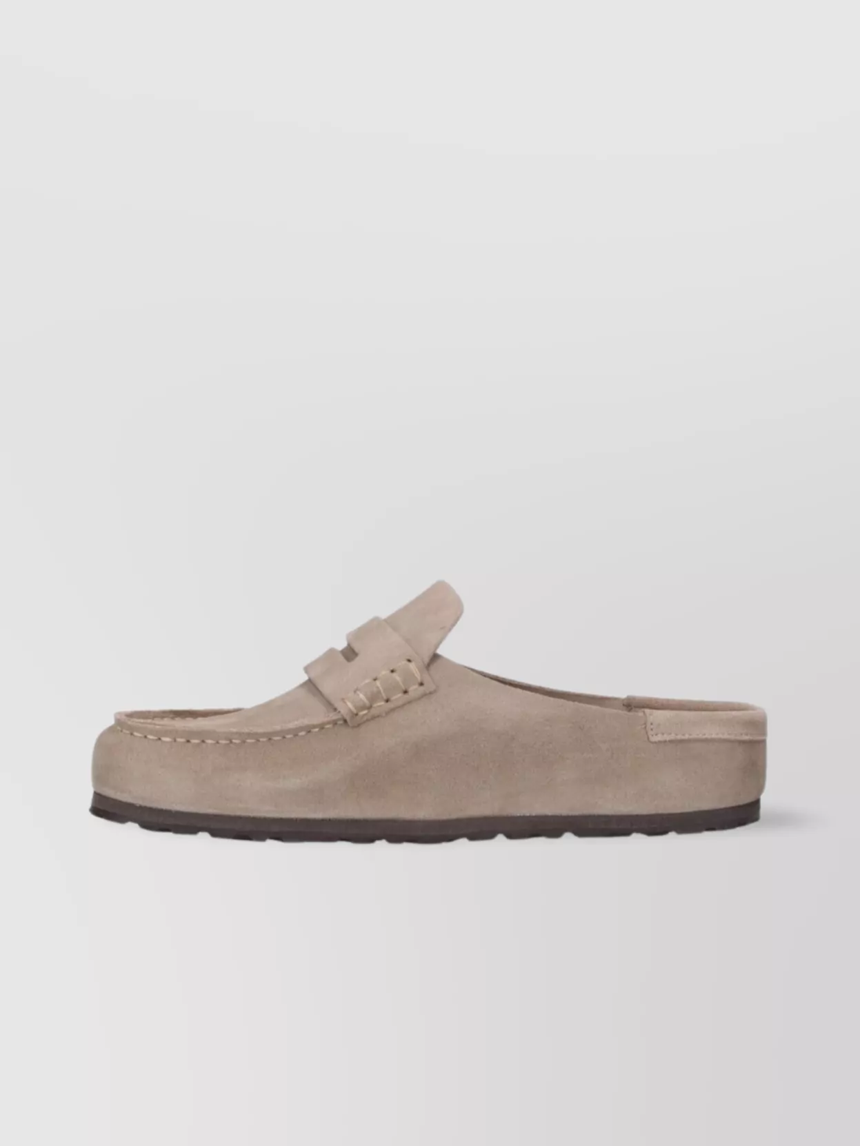 Birkenstock Loafers With Round Toe And Suede Upper In Neutral