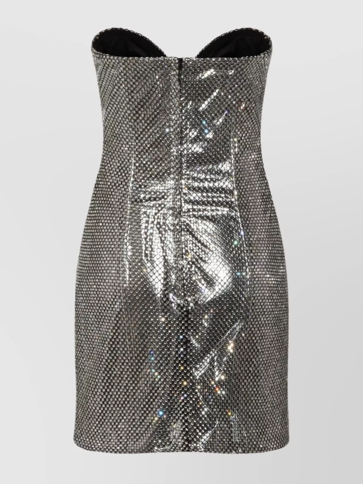 Dolce & Gabbana Strapless Fitted Metallic Sequin Dress In Gray
