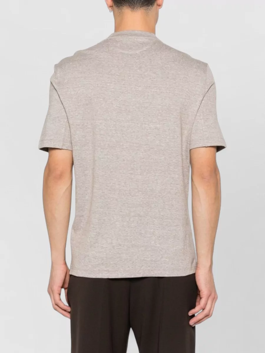Brunello Cucinelli Linen Blend Crew Neck Short Sleeve T-Shirt
