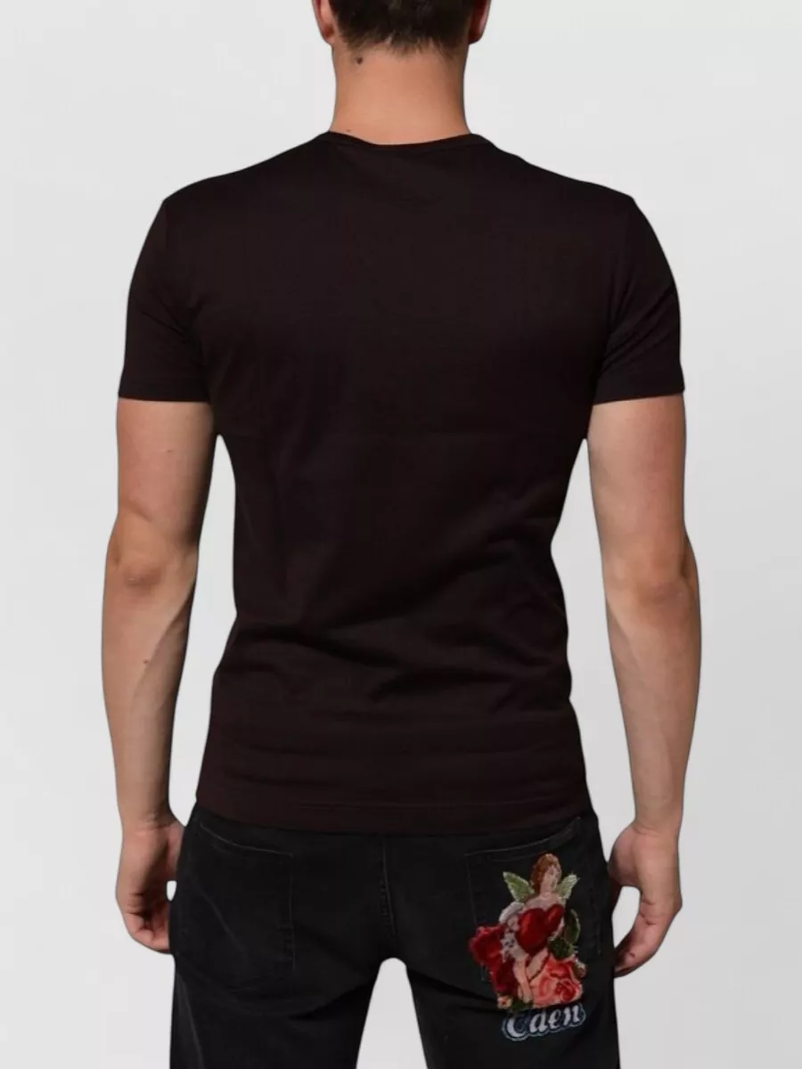 Dolce&Gabbana Cotton Slim-Fit Logo-Patch Crew-Neck T-Shirt