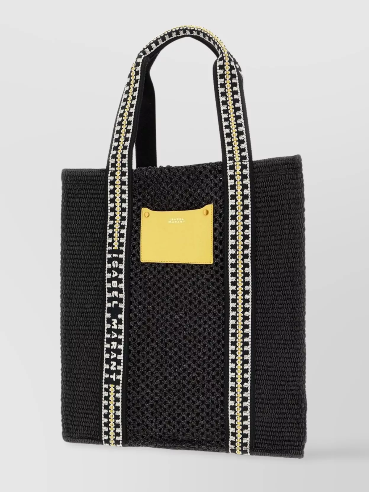Isabel Marant Black Raffia Shopping Bag