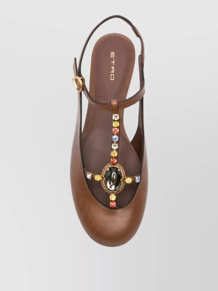 Etro Leather Slingback Ballerina Shoes