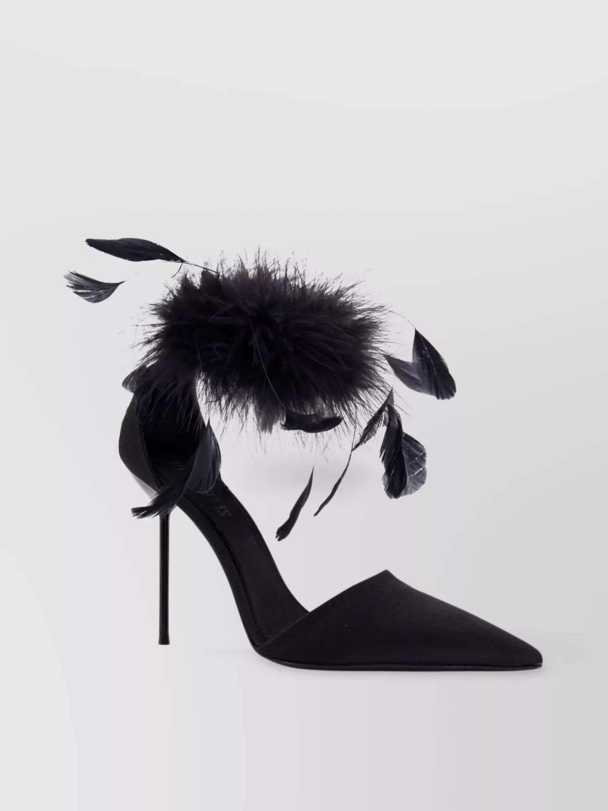 Paris Texas Lidia Satin Sandals With Feather Detail