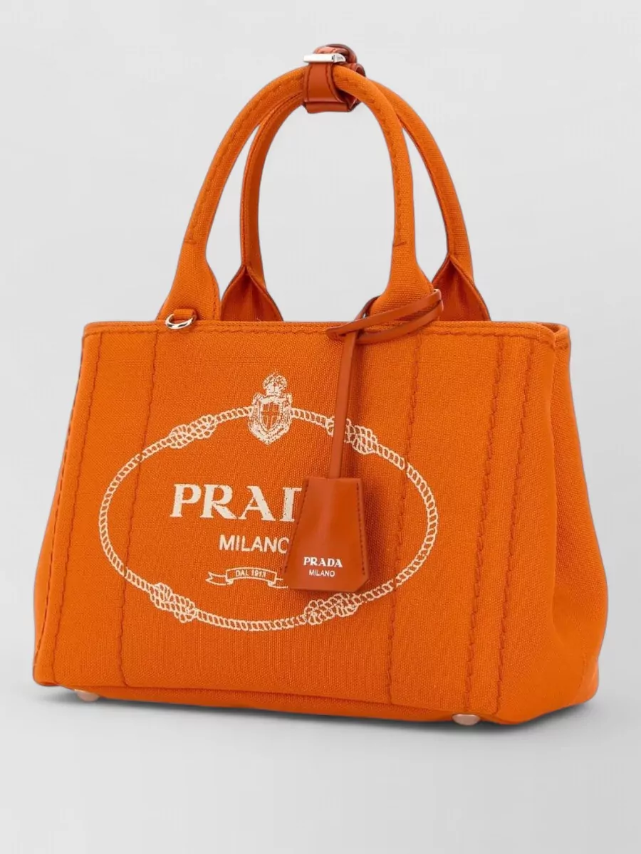 Prada Canvas Jardinière Small Shoulder Handbag