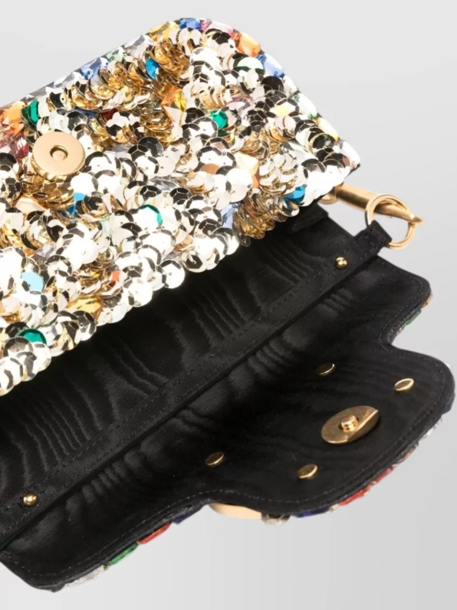 Valentino Garavani Vlogo Signature Small Silk Embellished Clutch Bag
