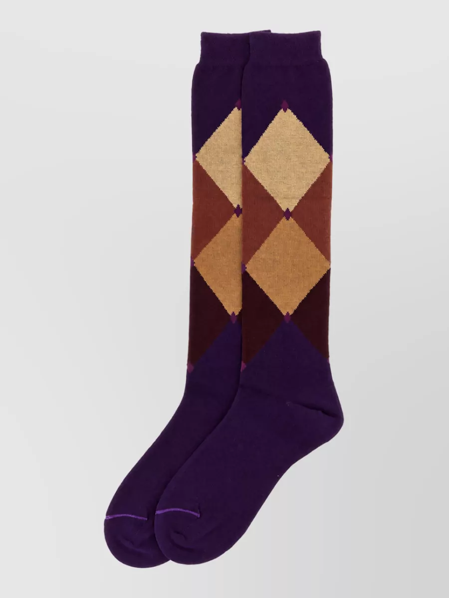 Ballantyne Diamond Knee-Length Patterned Socks