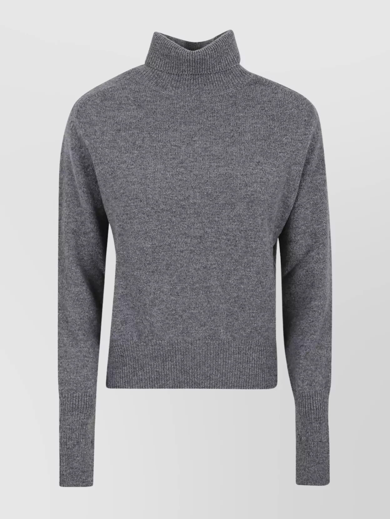 Victoria Beckham Foldable Collar Lambswool Sweater In Gray