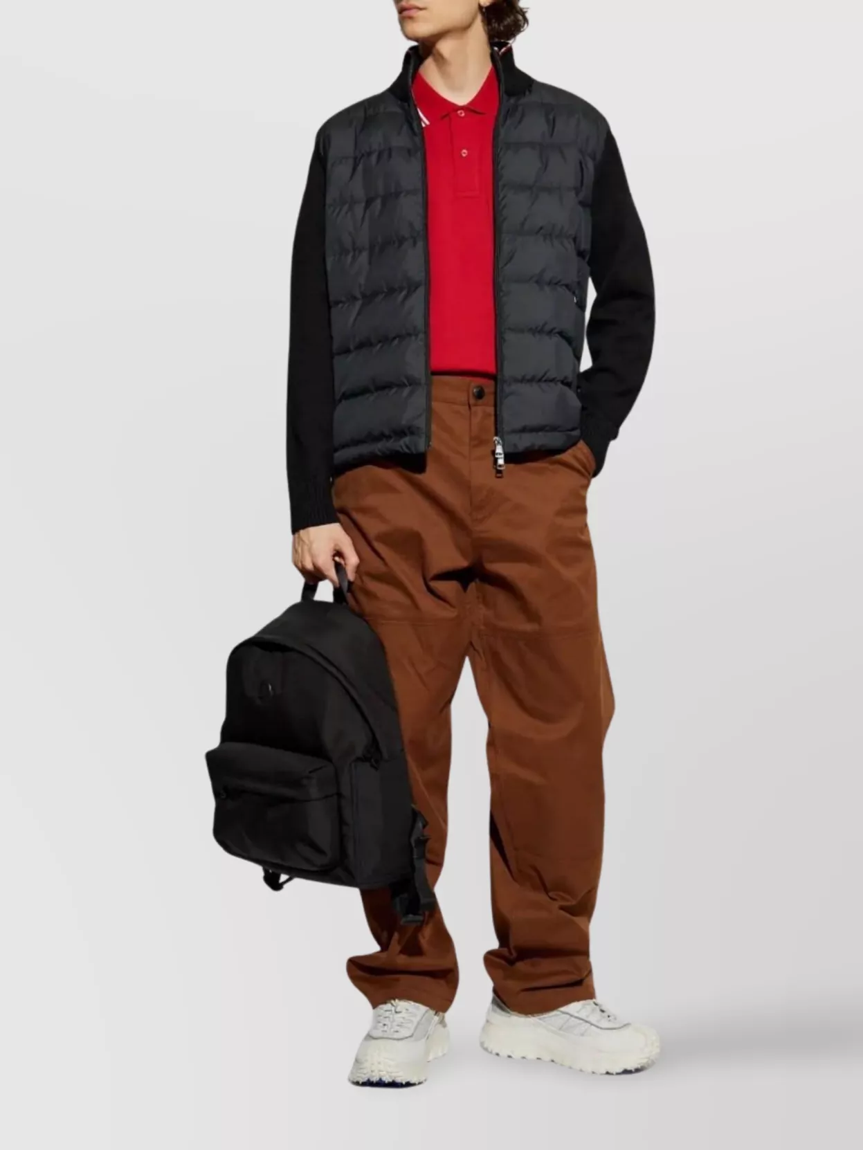 Moncler Padded Jacket With Ribbed Collar And Cuffs