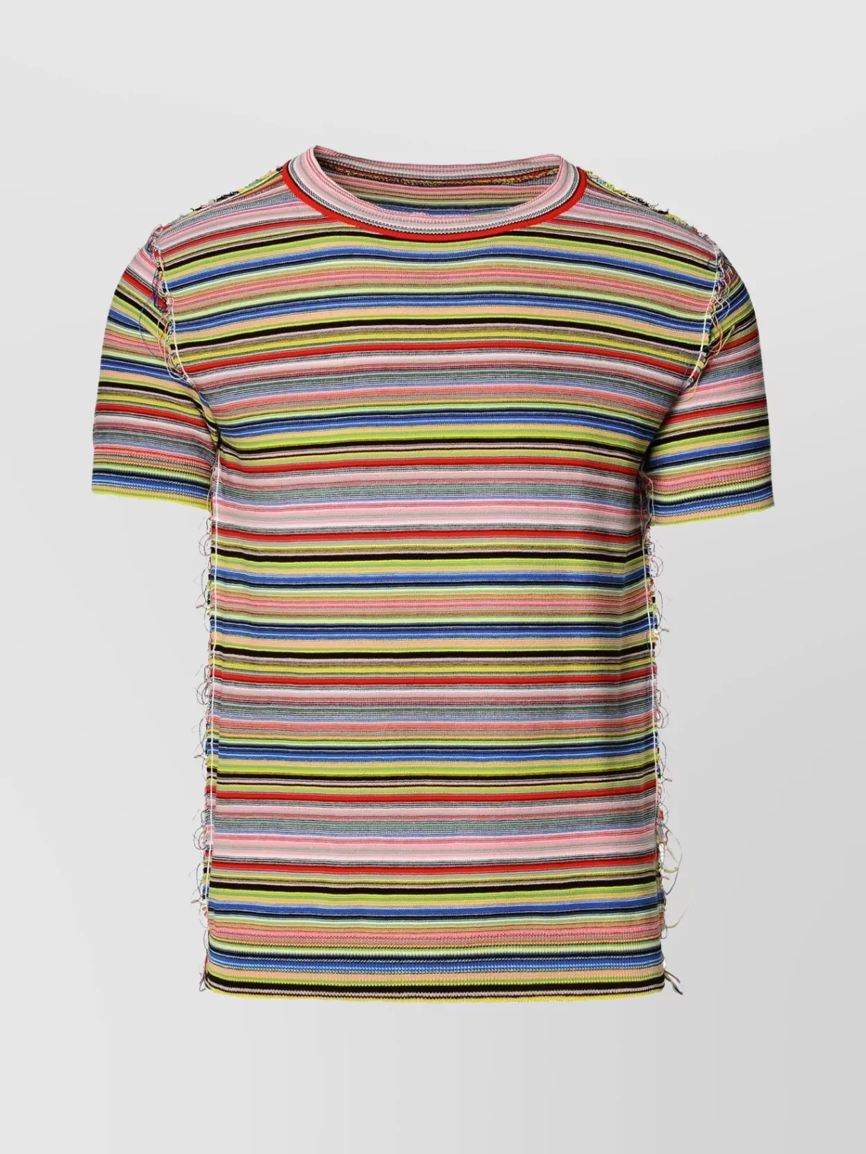 Shop Maison Margiela Crew Neck Striped Cotton T-shirt