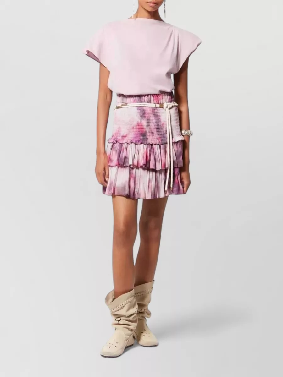 Isabel Marant Cotton Draped Short-Sleeve Asymmetric T-Shirt