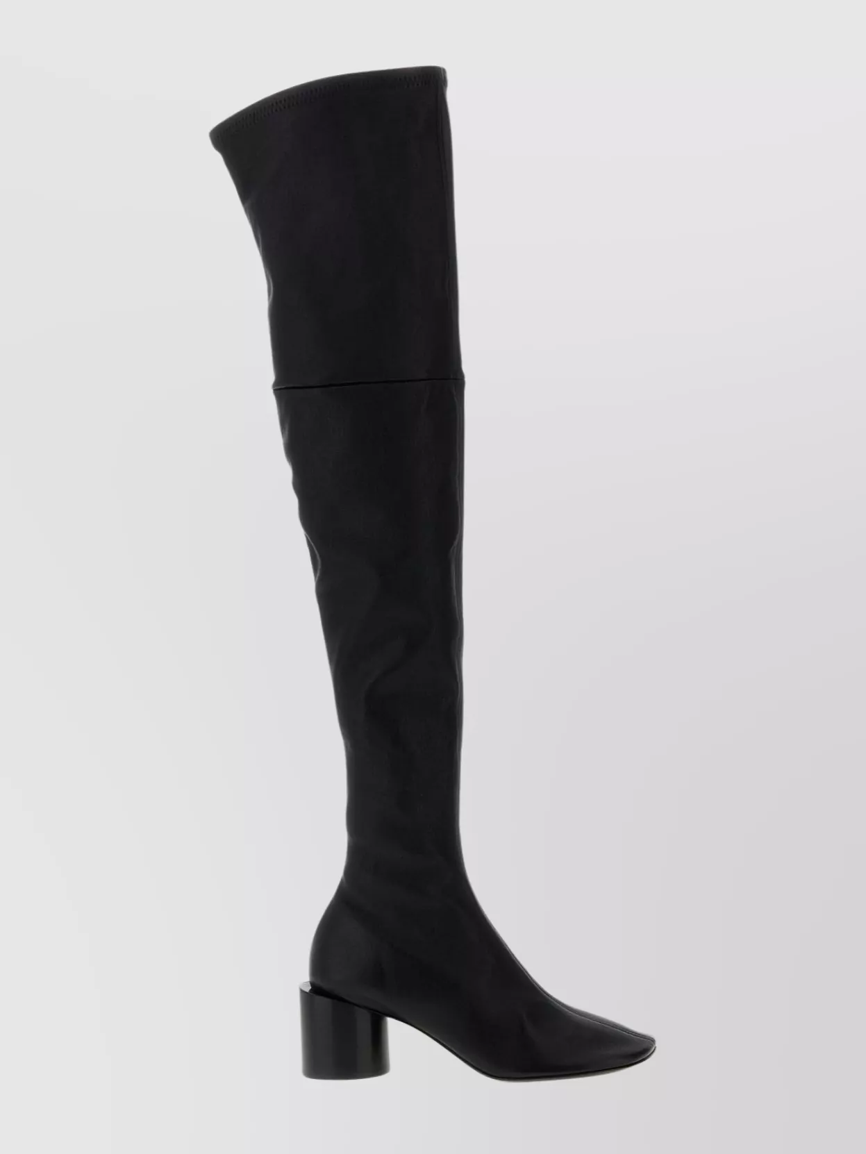 Jil Sander Knee-high Block Heel Nappa Leather Boots In Black