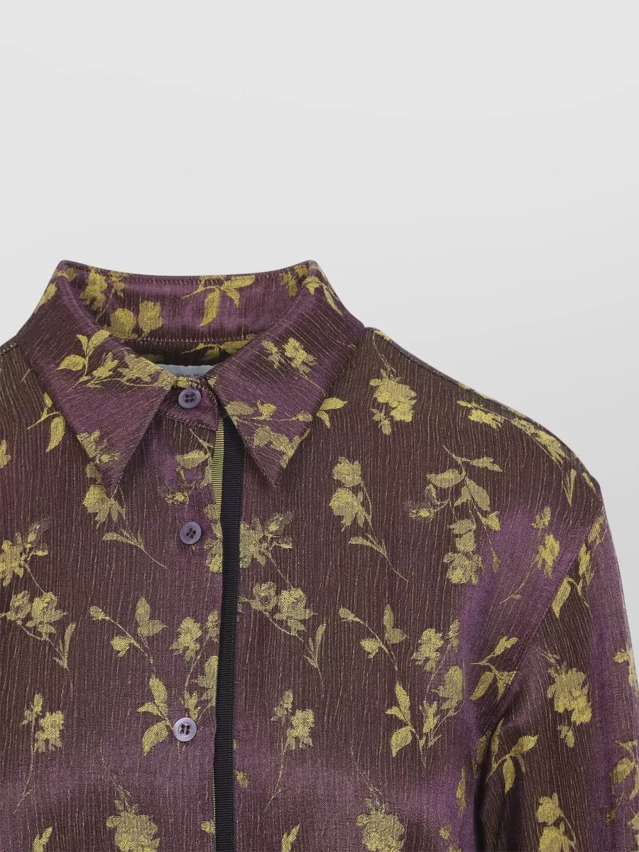 Dries Van Noten Floral-Jacquard Long-Sleeve Shirt