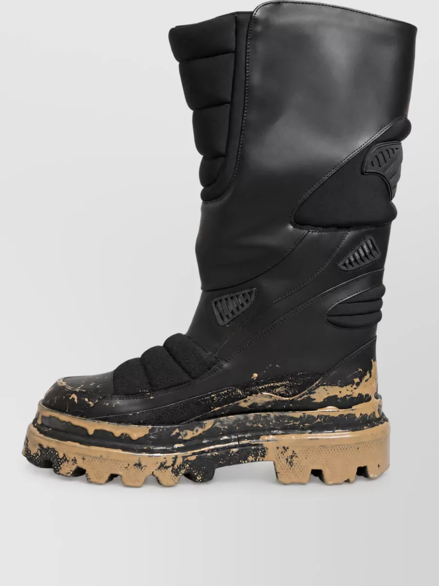 Dolce&Gabbana Leather Biker Mid Calf Boots