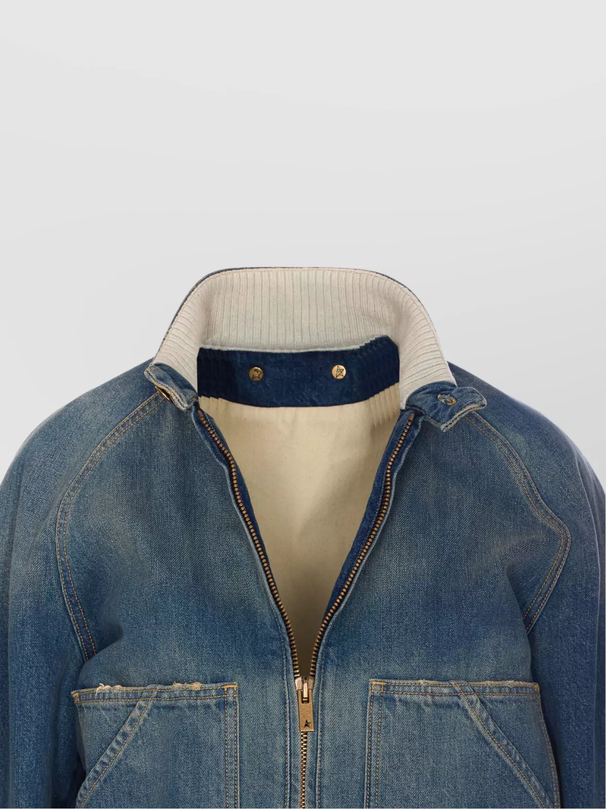 ジャケット GOLDEN GOOSE DELUXE BRAND Ianira denim jacket with knitted Golden Goose Deluxe Brand Women Ianira Denim Jacket With