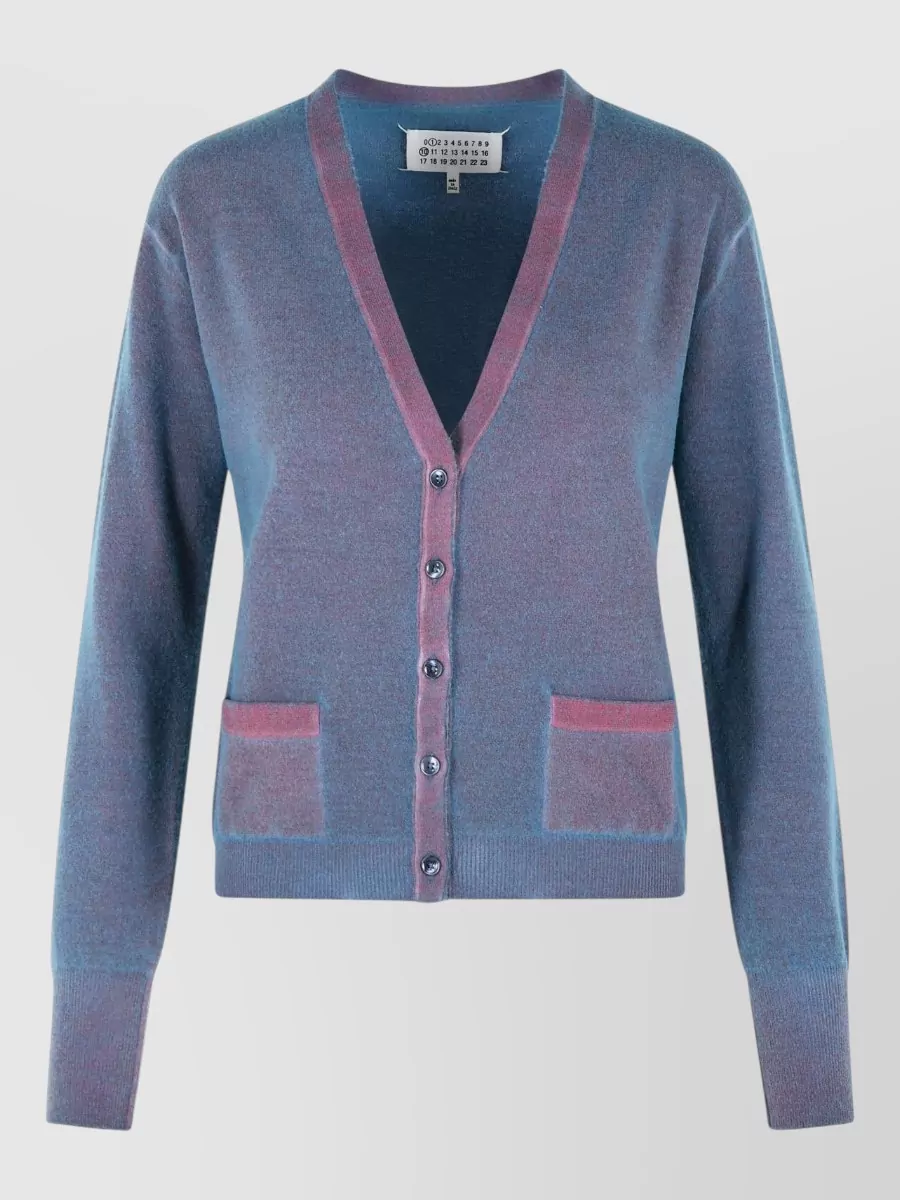 Maison Margiela virgin wool cardigan v neck pockets
