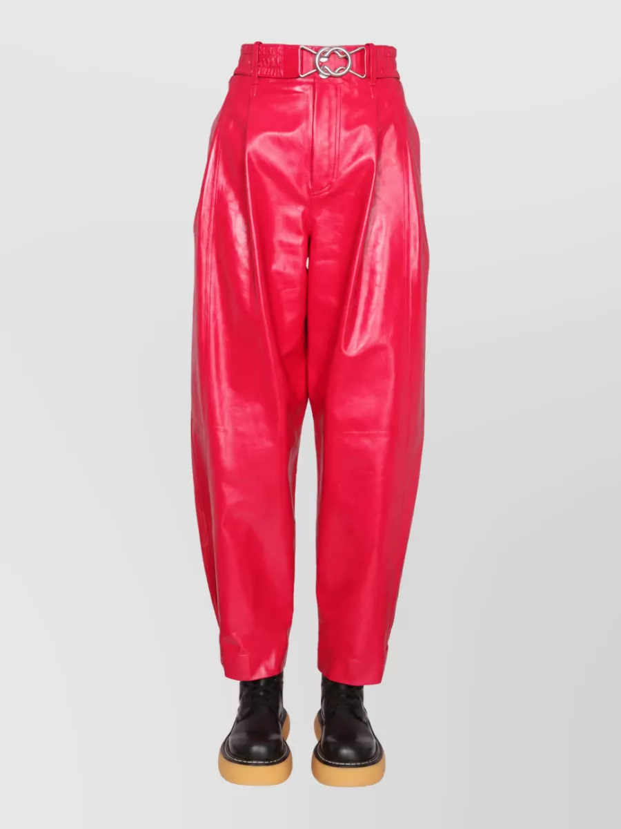 Bottega Veneta leather wide-leg trousers
