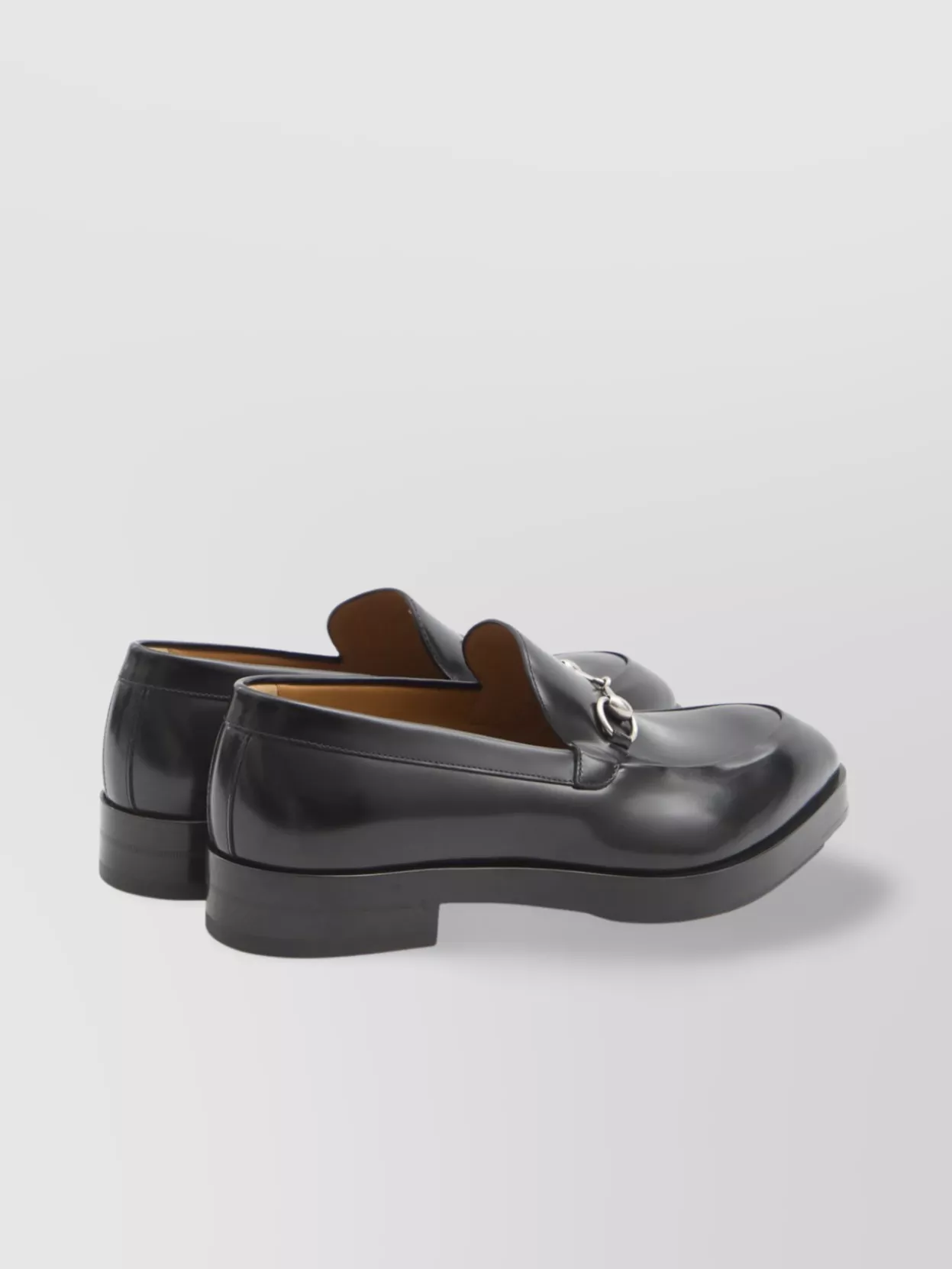 Gucci Metal Buckle Pointed Loafers With Leather Sole