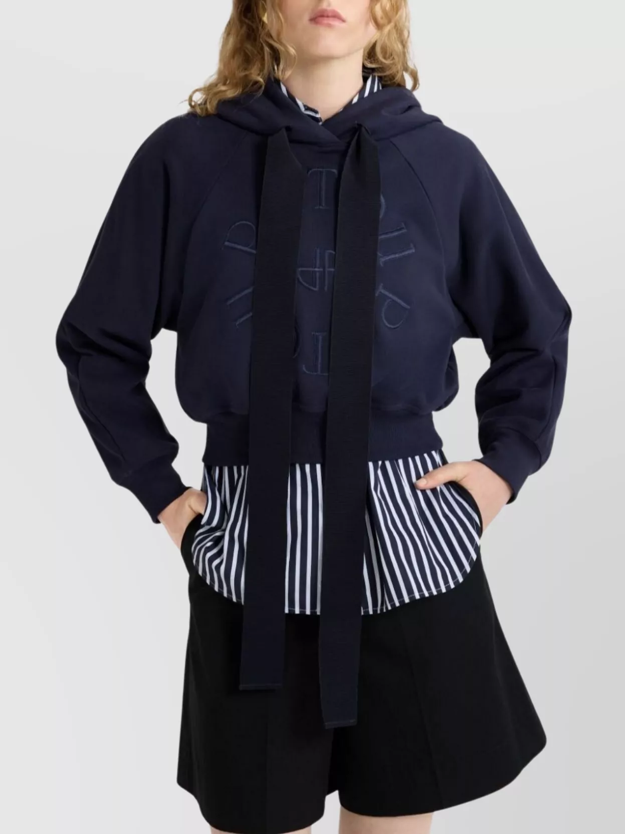 Patou Medallion Cropped Cotton Hoodie