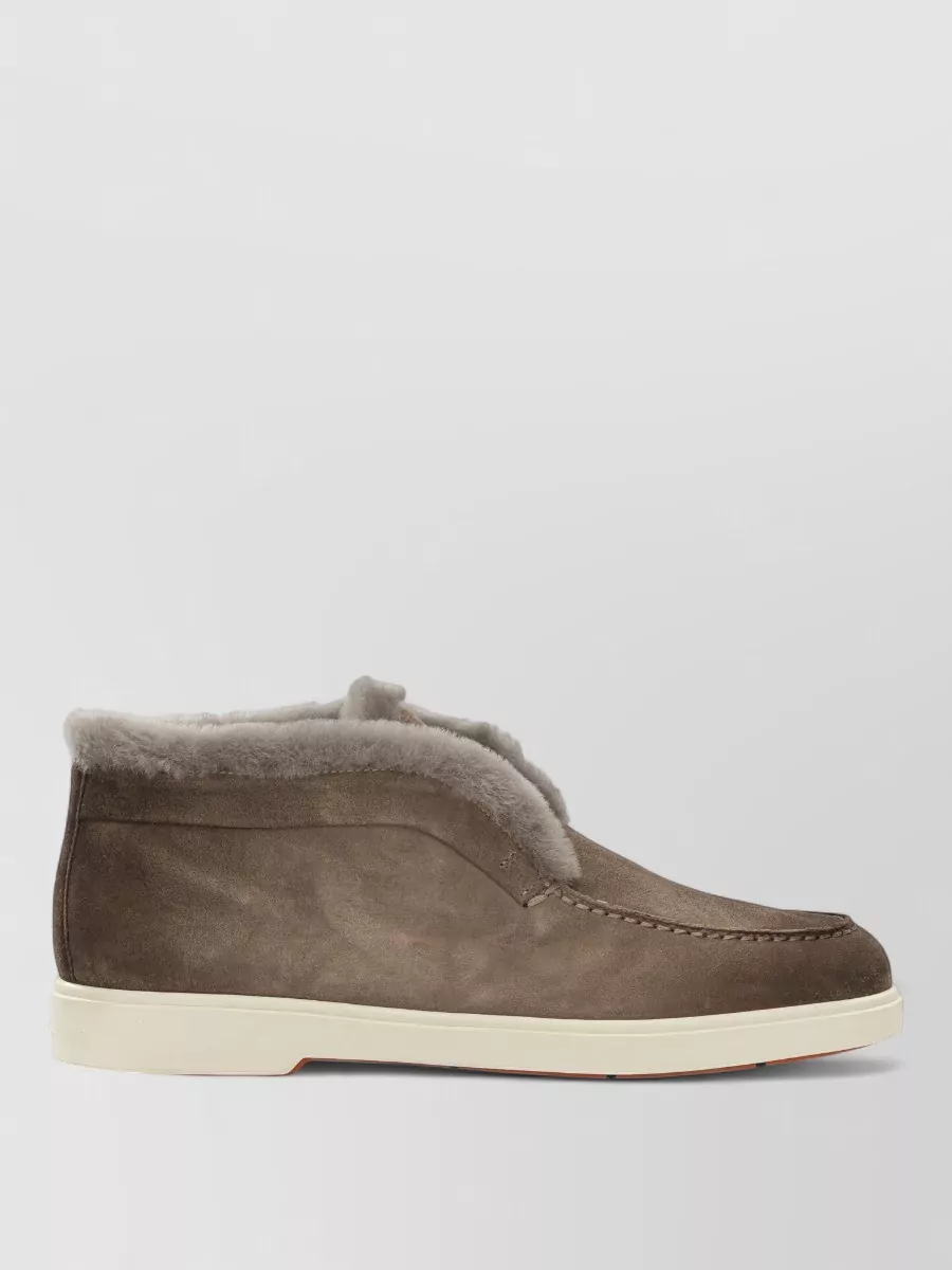 Santoni Suede Leather Loafers