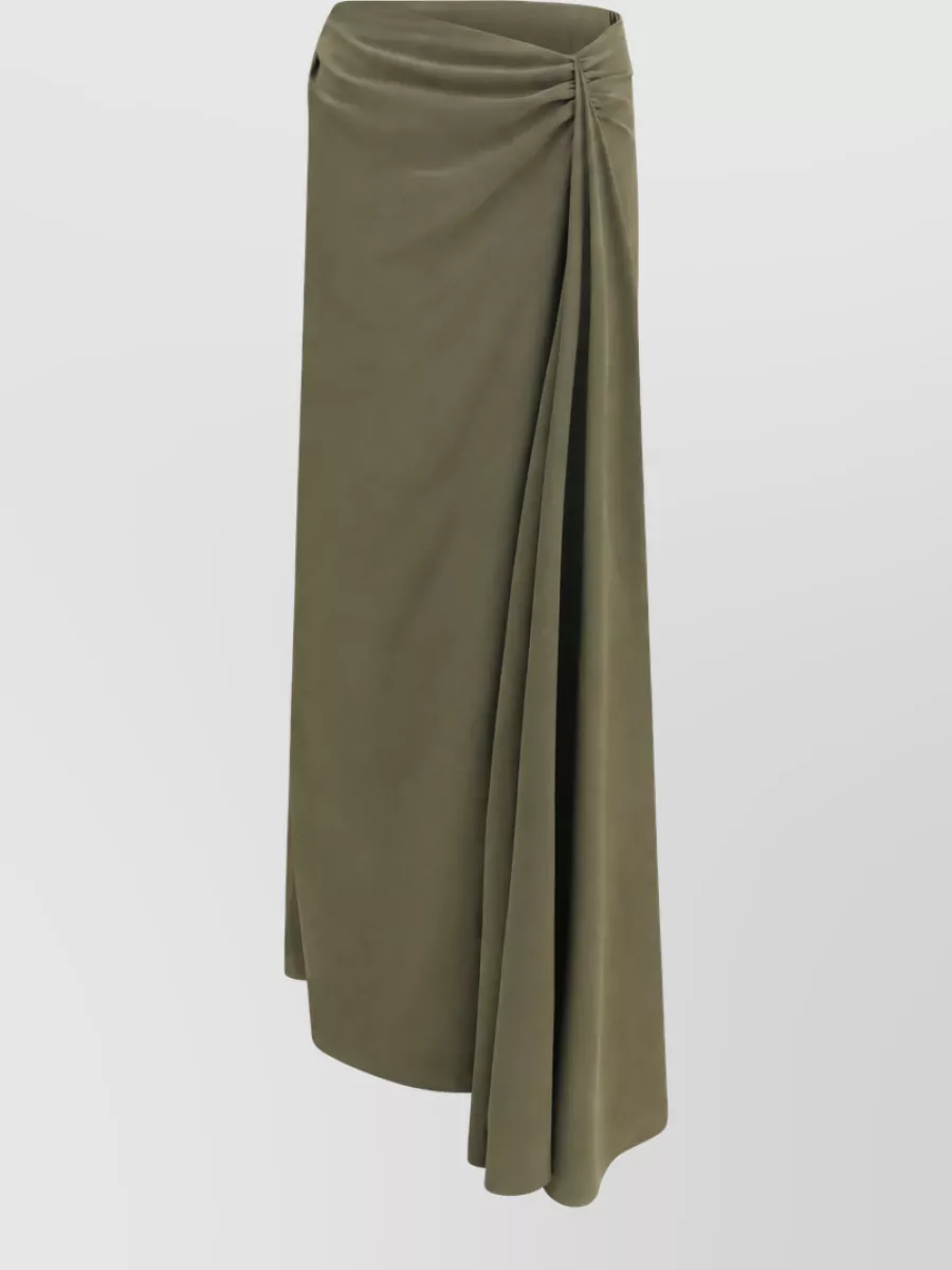 Alexander McQueen silk draped asymmetric maxi skirt