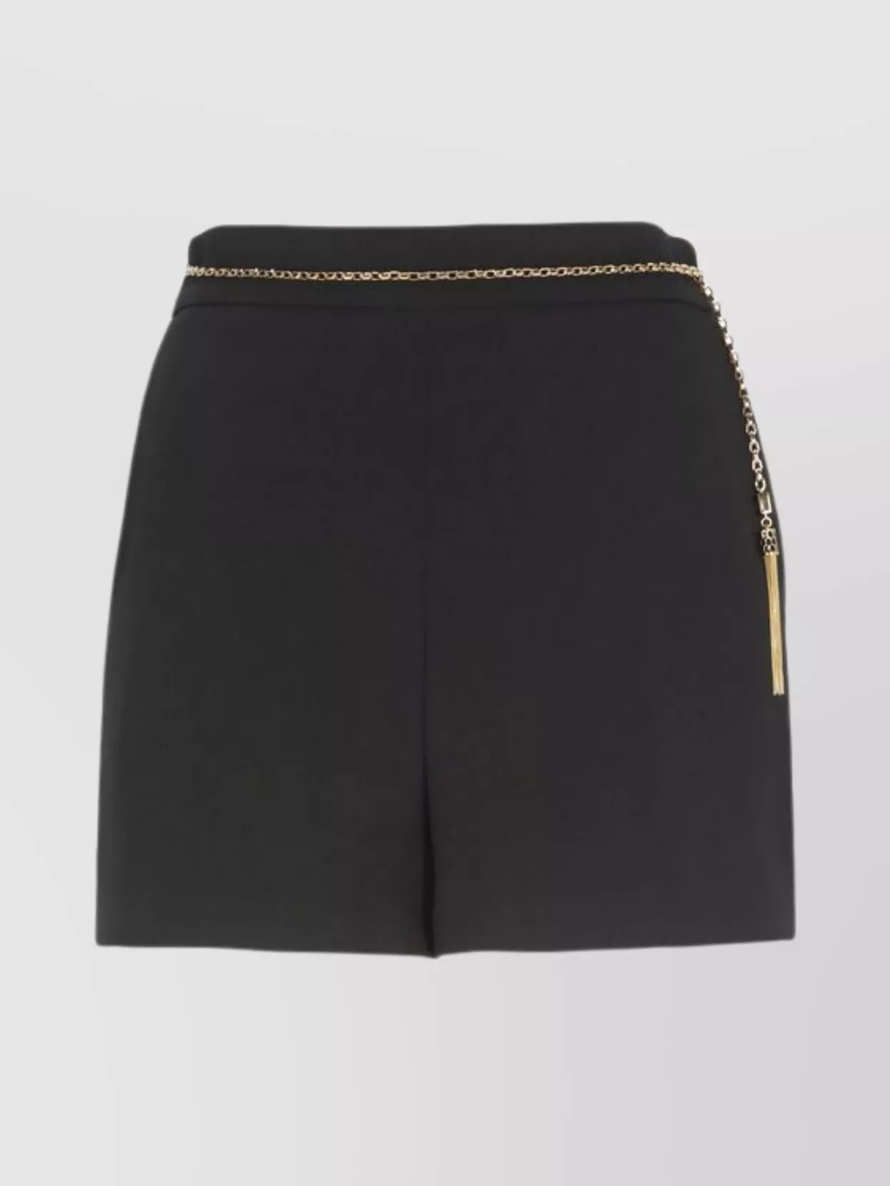Elisabetta Franchi High Waist Crêpe Shorts And Chain In Black
