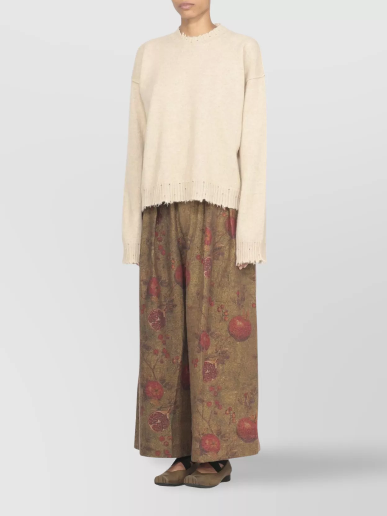 Uma Wang Cashmere Sweater With Crew Neck Design