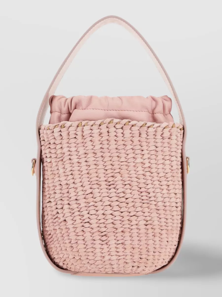 Shop Chloé Suede Bucket Bag Featuring Ruffled Accents In Pastel