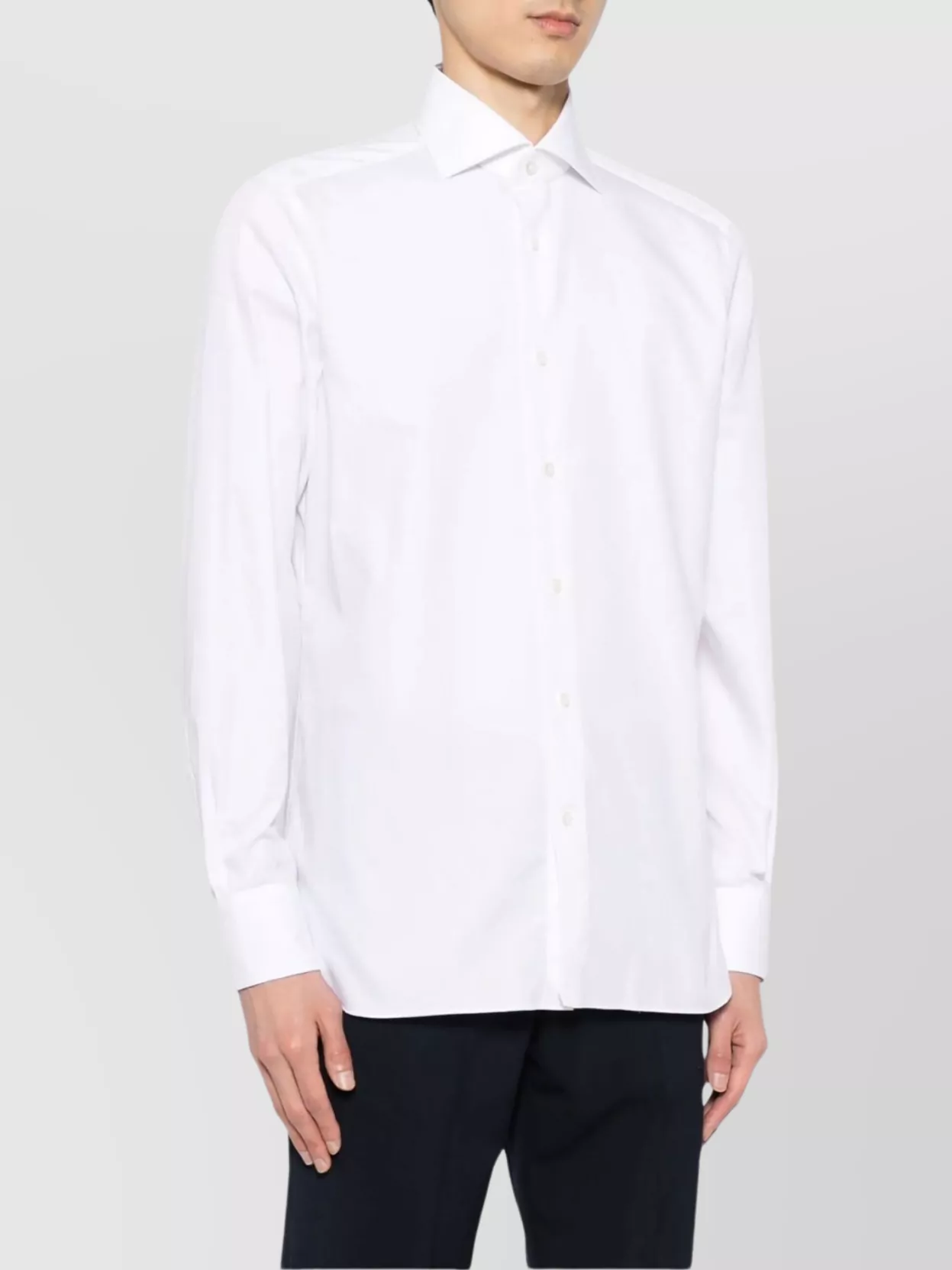 Zegna Long Sleeve Shirt Spread Collar