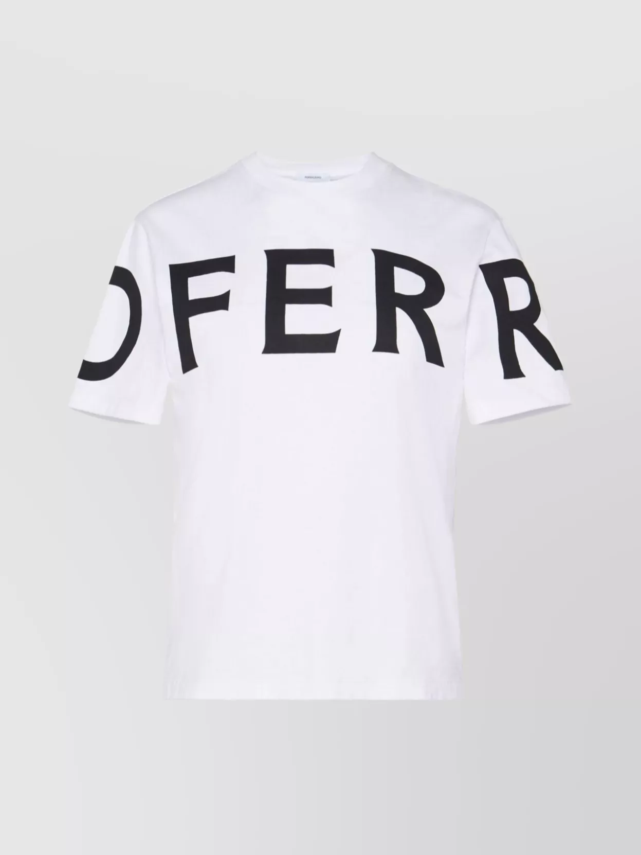 Ferragamo Logo Print Cotton T-Shirt With Round Neck