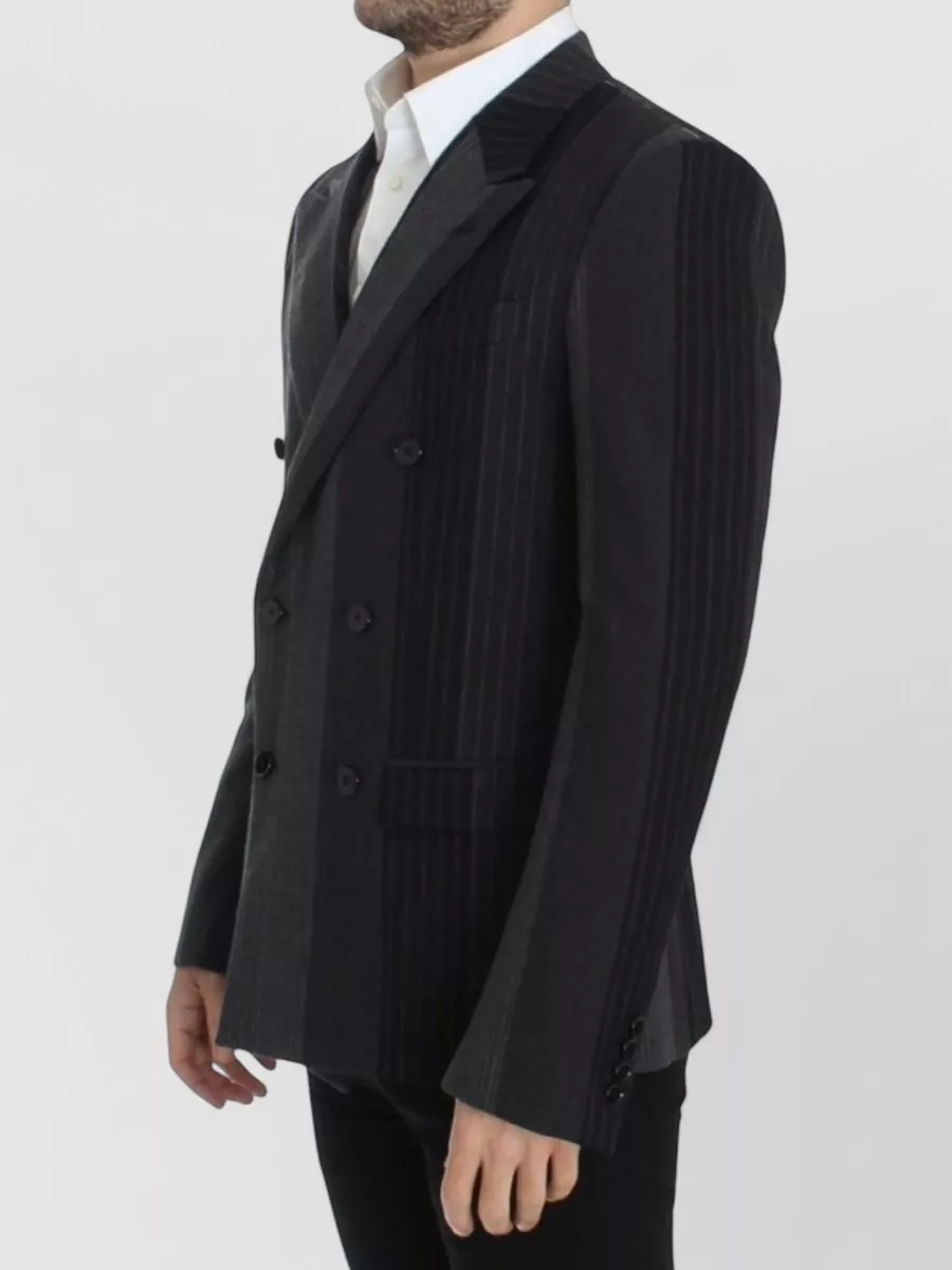Dolce&Gabbana Striped Wool Double-Breasted Blazer