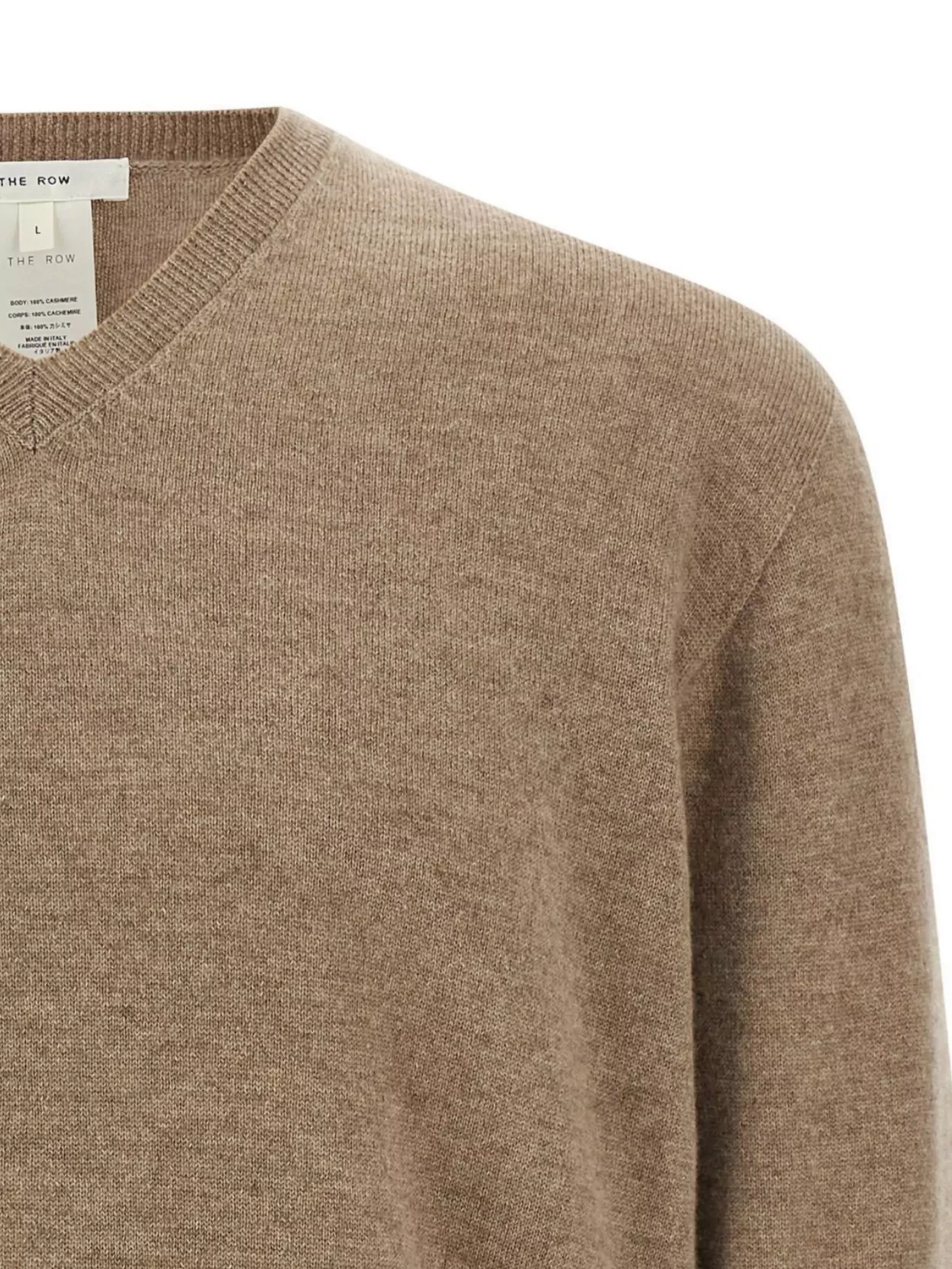 The Row V-Neck Long Sleeve Knit Sweater