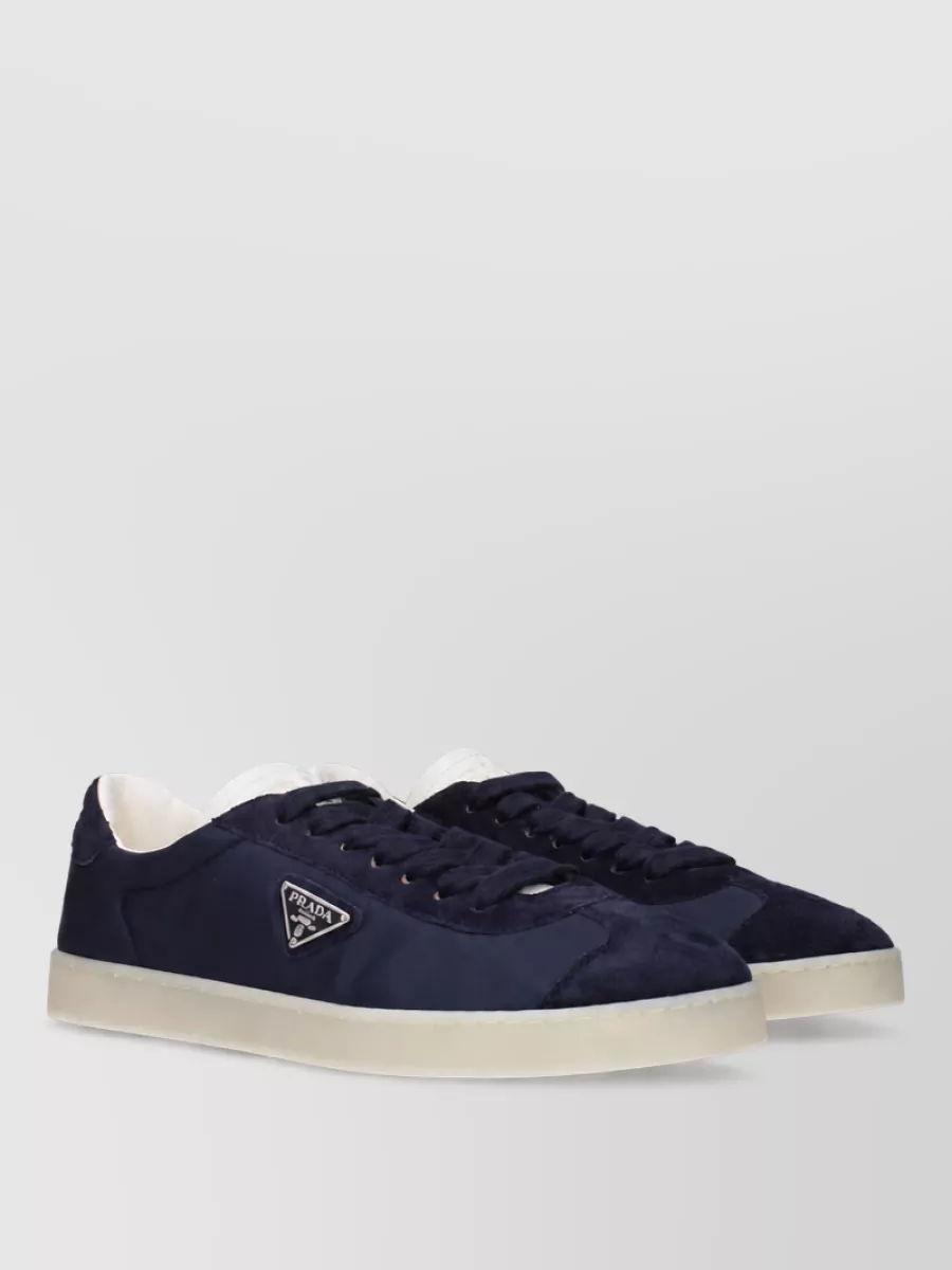 Prada Textile Lace-Up Sneakers