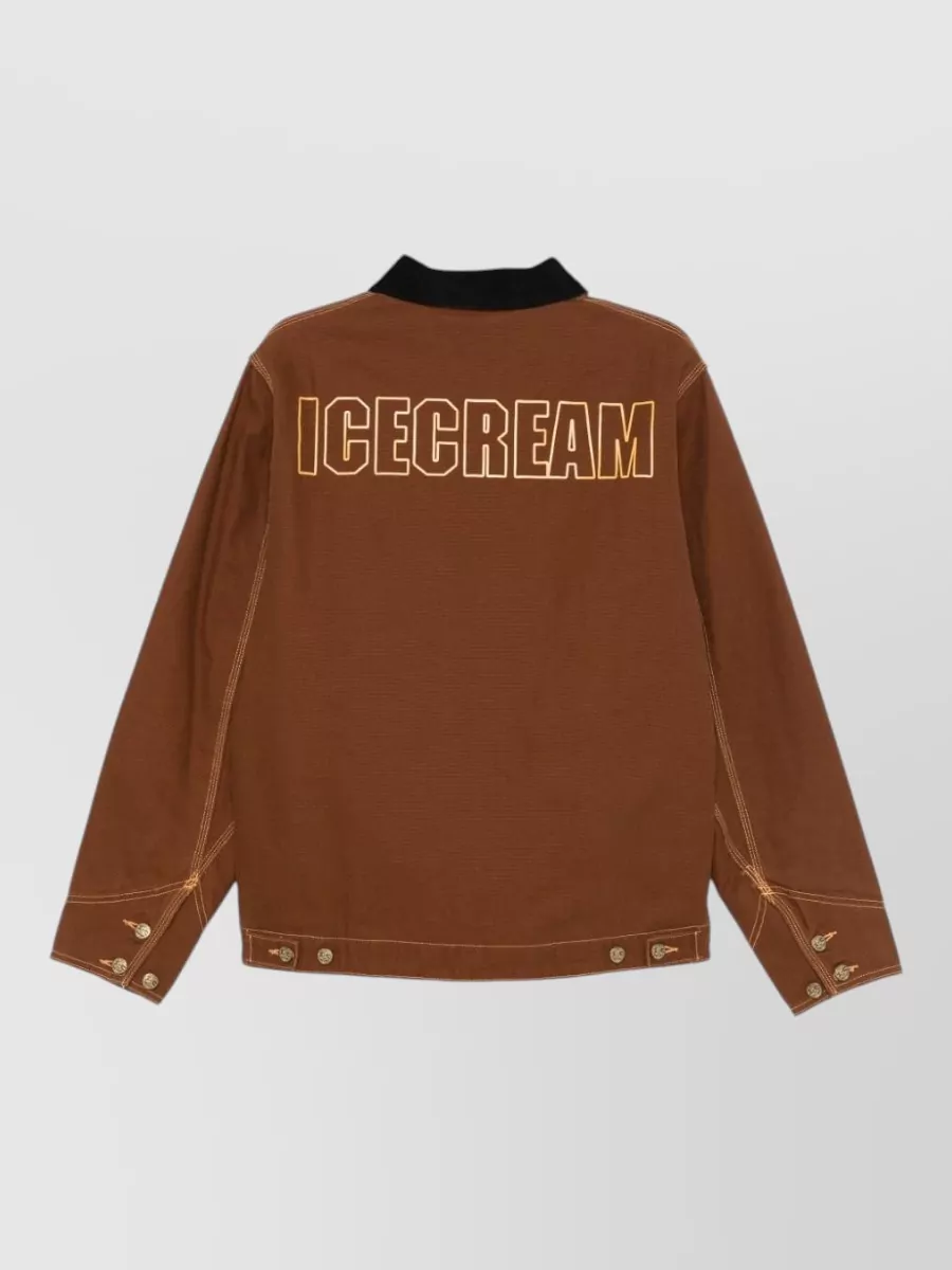 Icecream Cotton Canvas Single-Breasted Workwear Jacket
