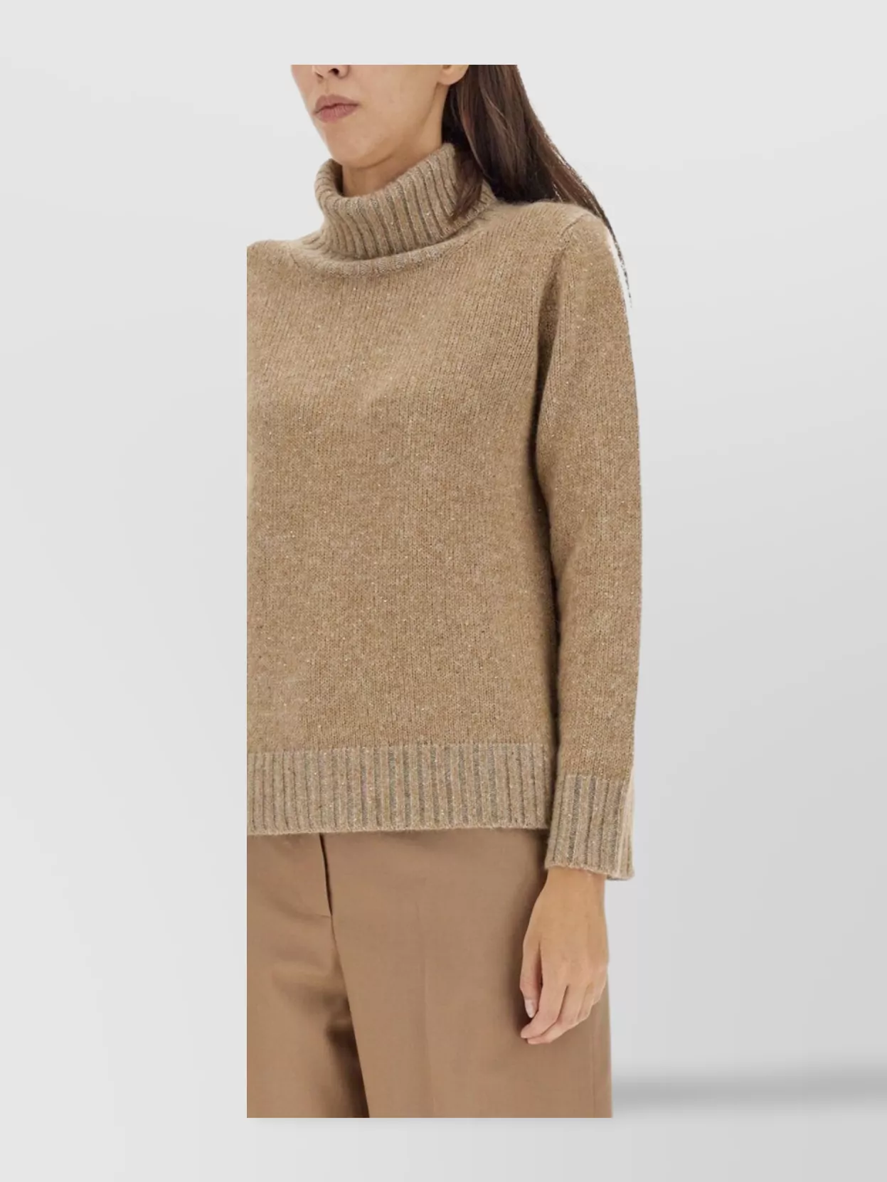 Fabiana Filippi Turtleneck Knitwear With Ribbed Textured Knit