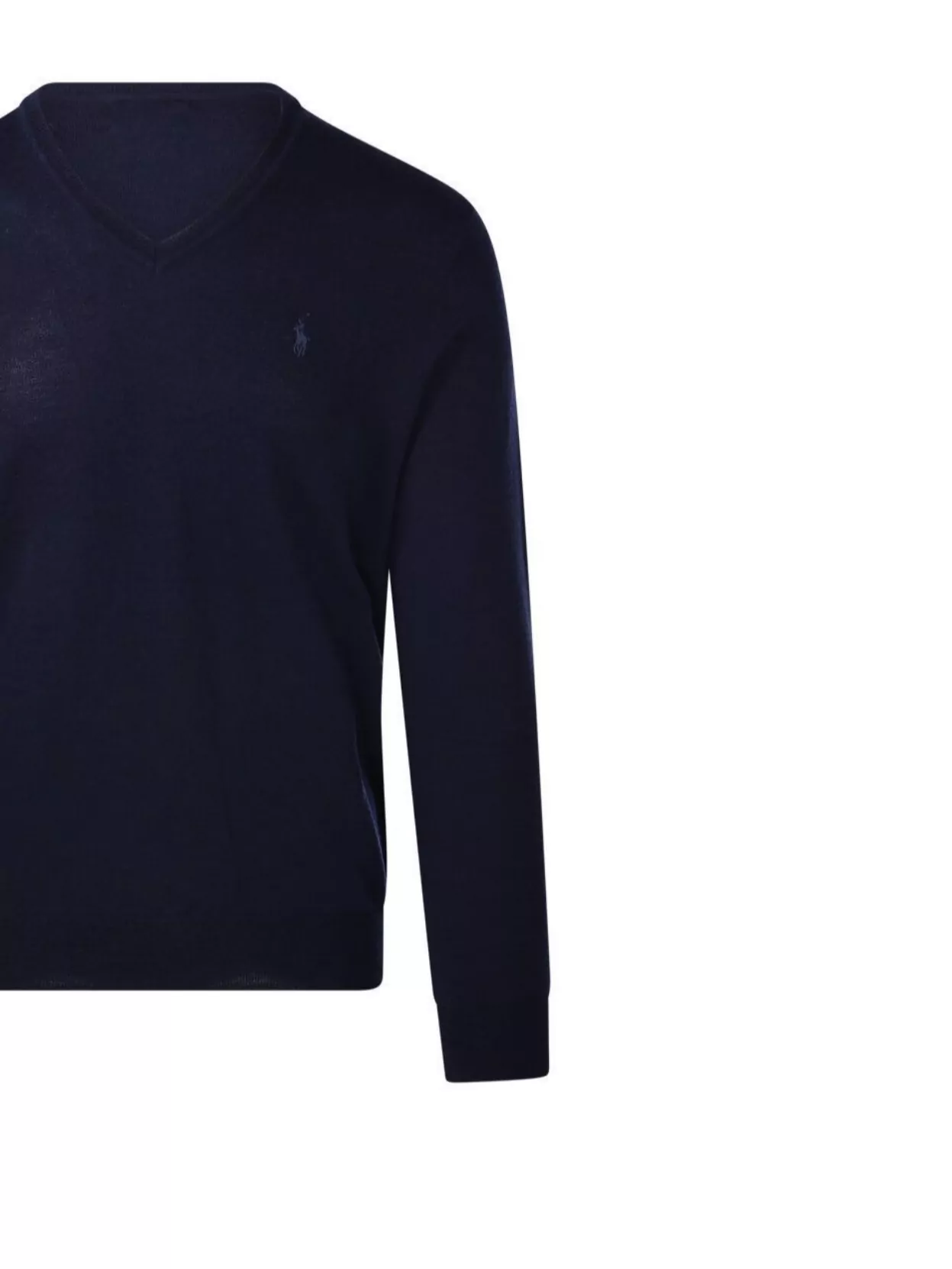 Ralph Lauren Ribbed V-Neck Sweater With Long Sleeves