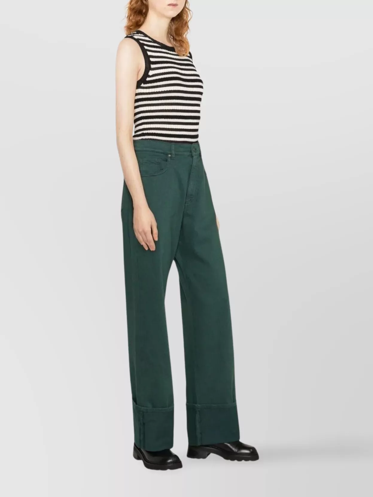 Parosh Turn-Up Cuffs Straight-Leg Jeans
