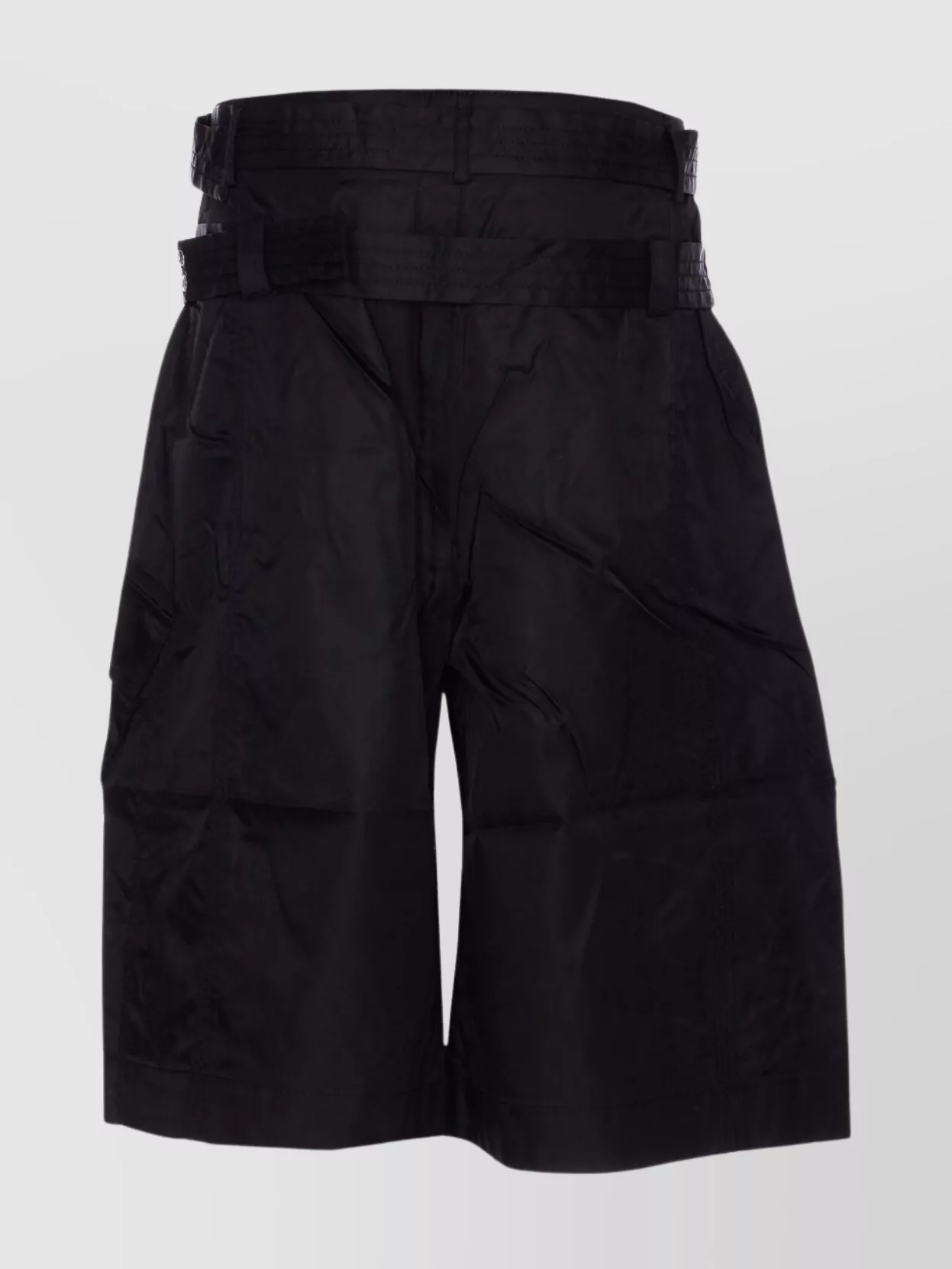 Ganni Nylon Cargo Shorts Belt Detail