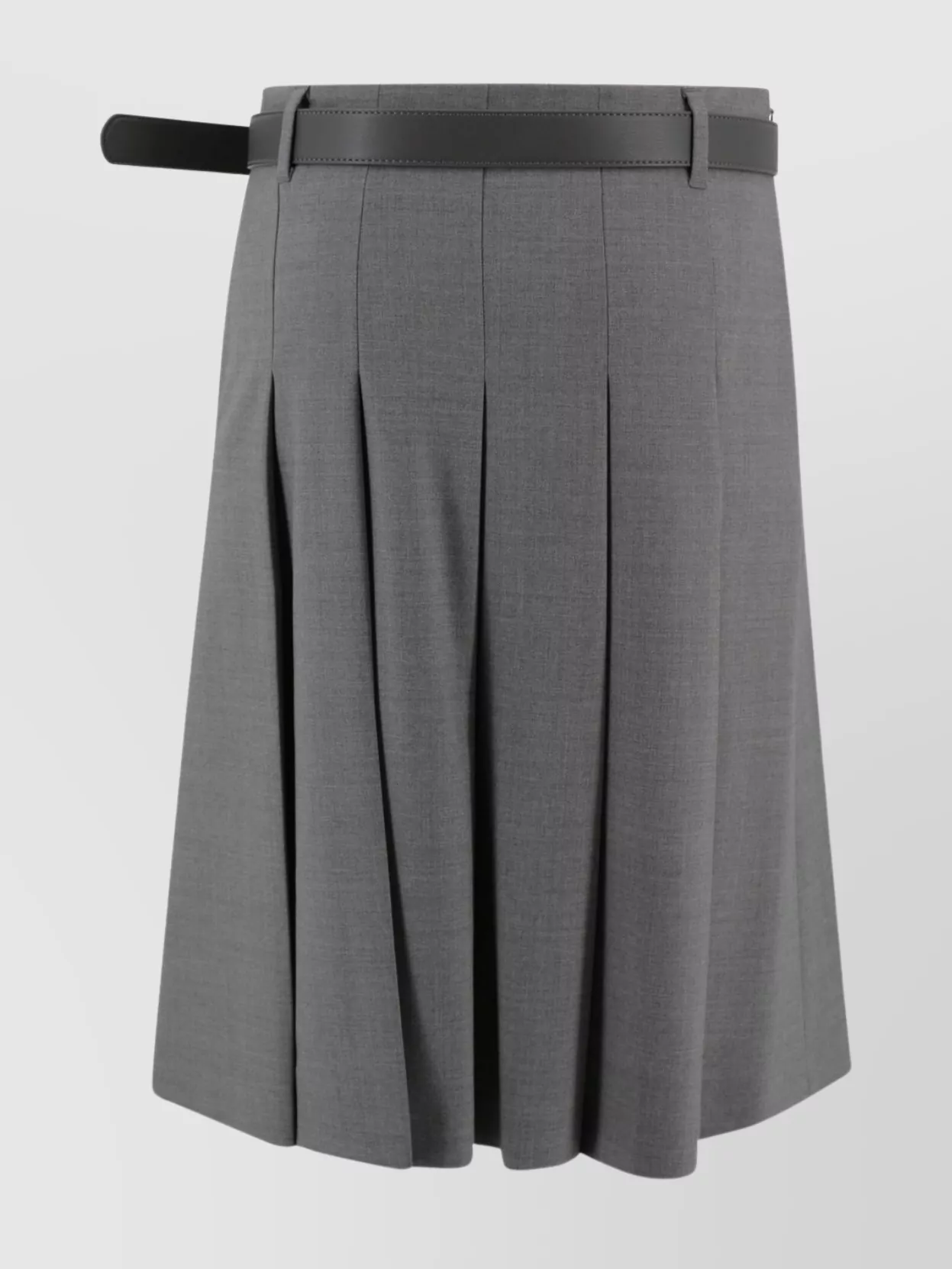 S Max Mara Wool Pleated Tailored Midi Skirt With Slits