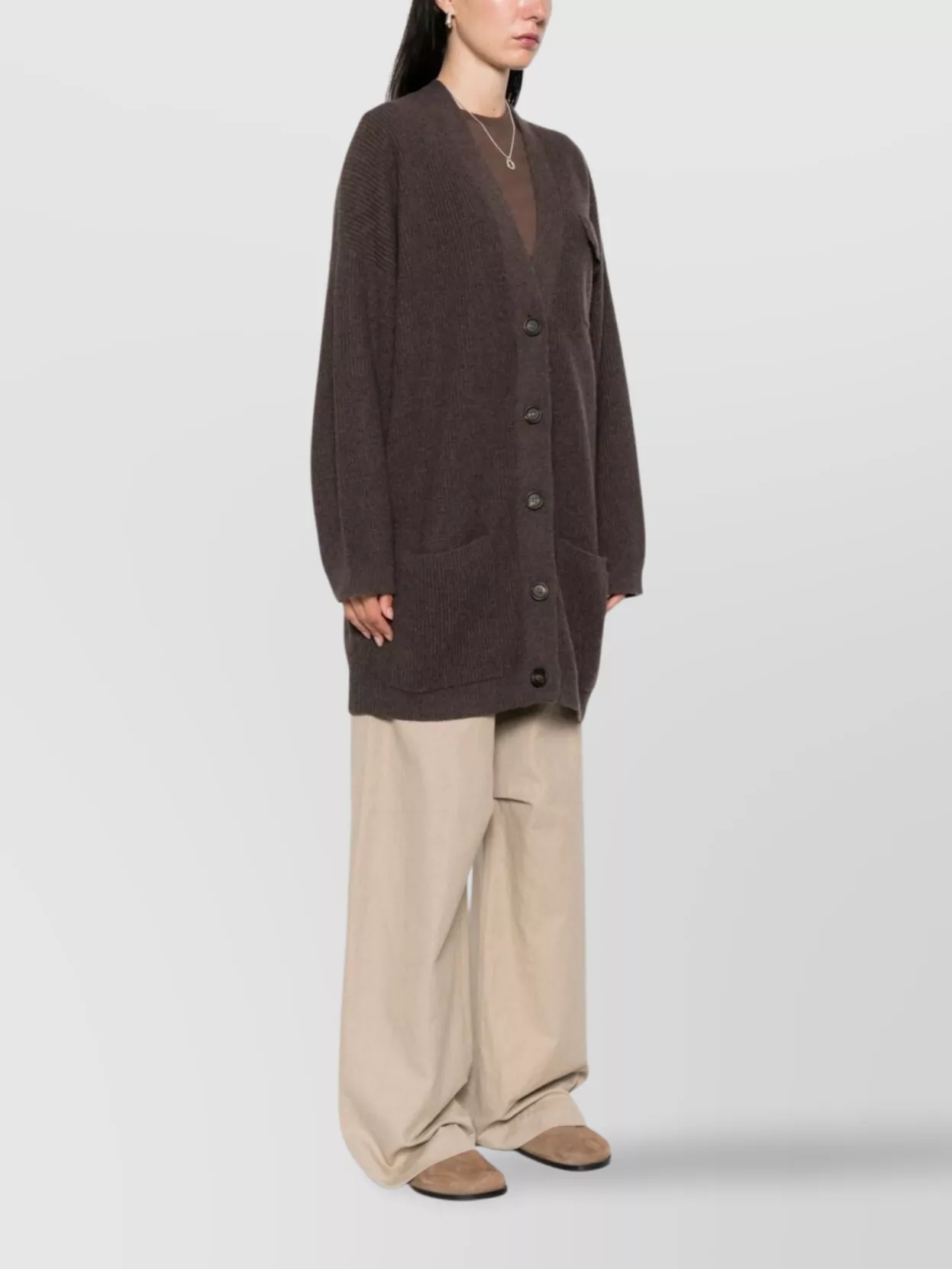 Brunello Cucinelli V-Necked Cashmere Cardigan Belted Waist