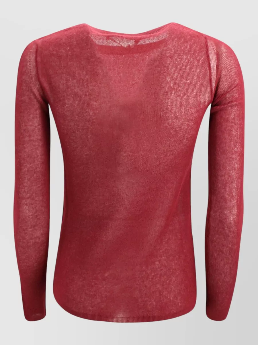 S Max Mara Popcorn-Knit Fitted Boat Neck Long-Sleeve Sweater