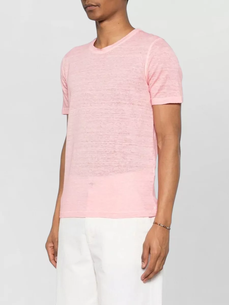 120% Lino Linen Crew Neck Short-Sleeve T-Shirt