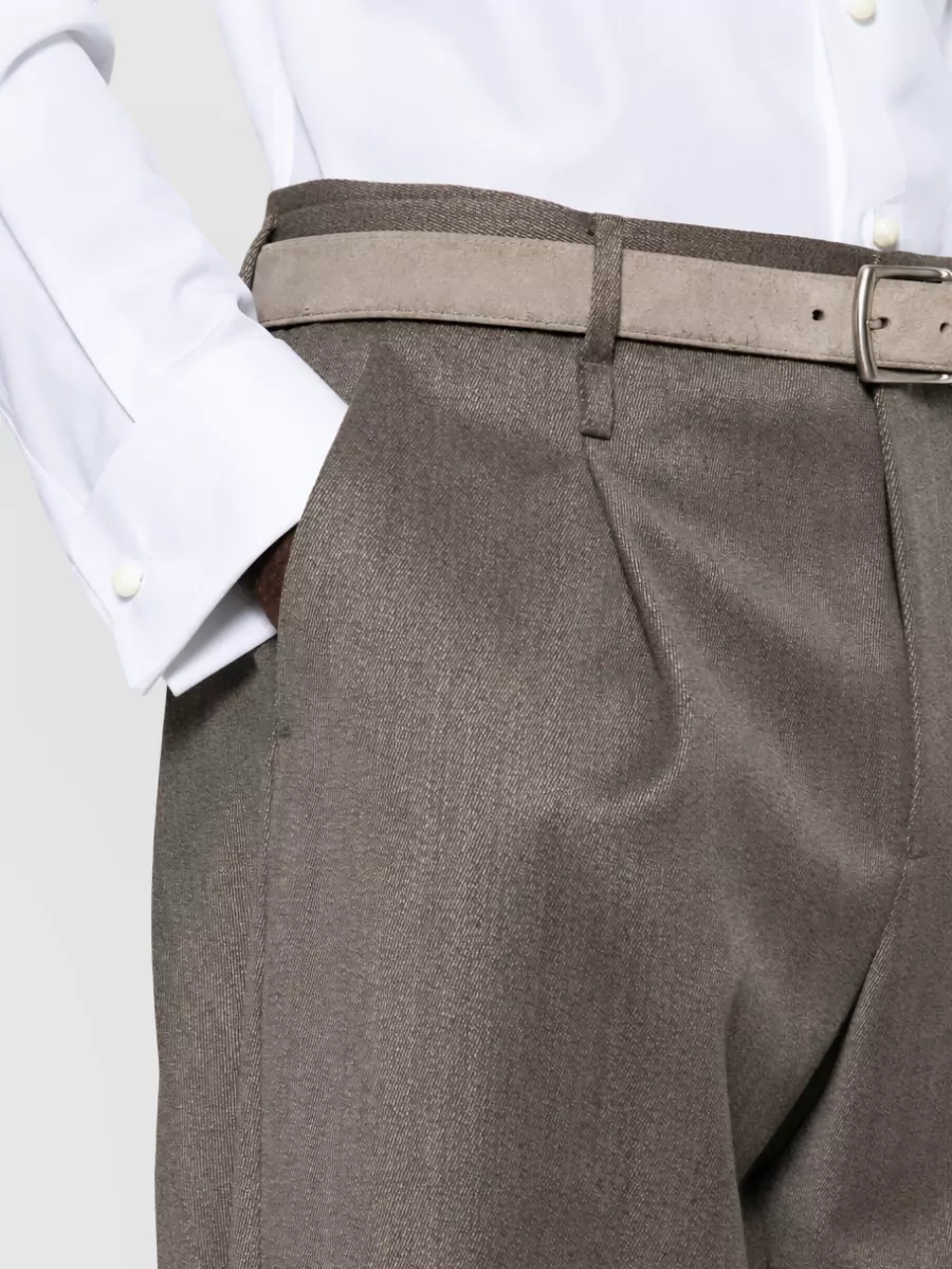 Emporio Armani Virgin Wool Wide-Leg Trousers