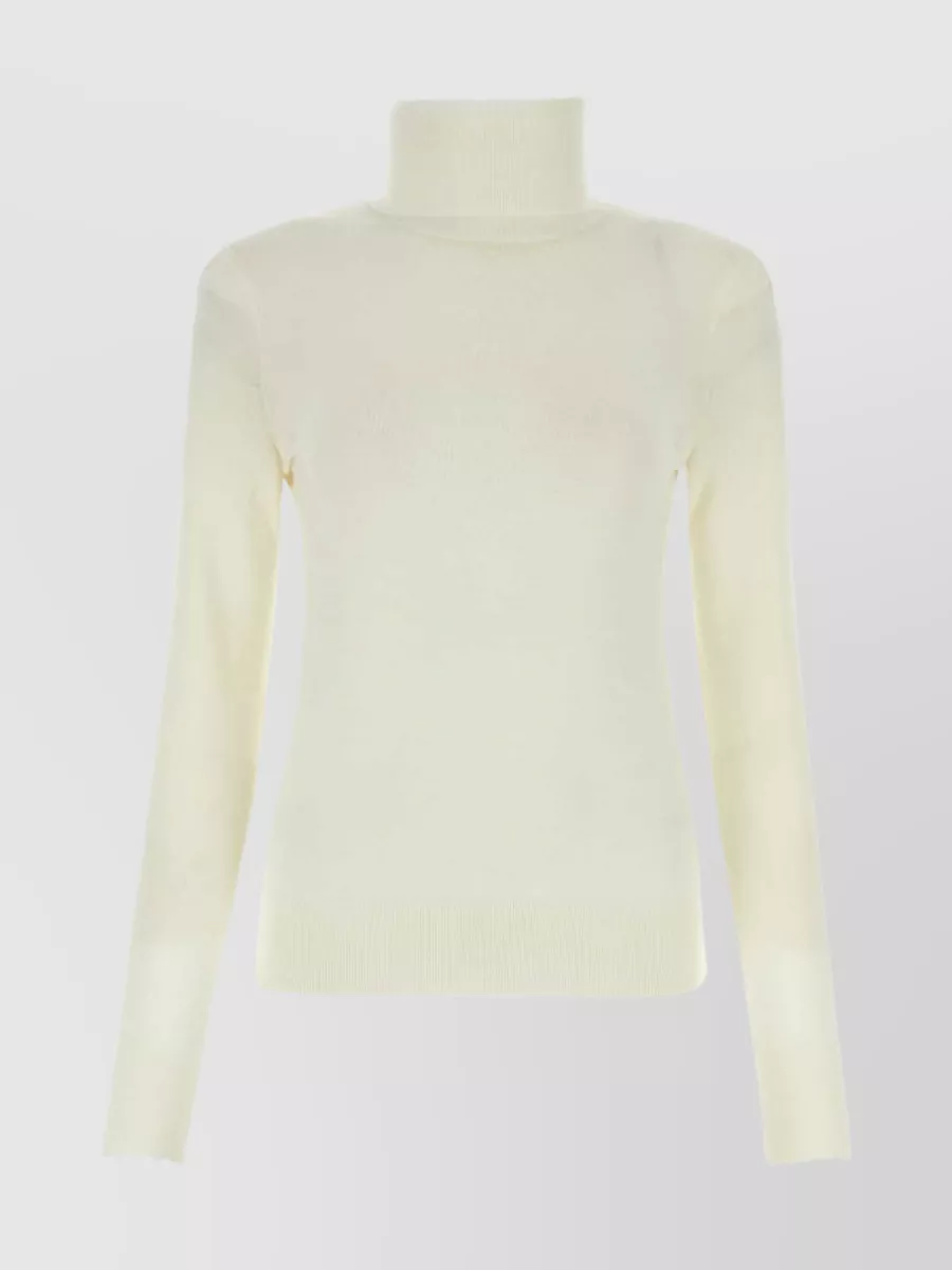 Shop Chloé Cozy Turtleneck Knit With Long Sleeves In Cream
