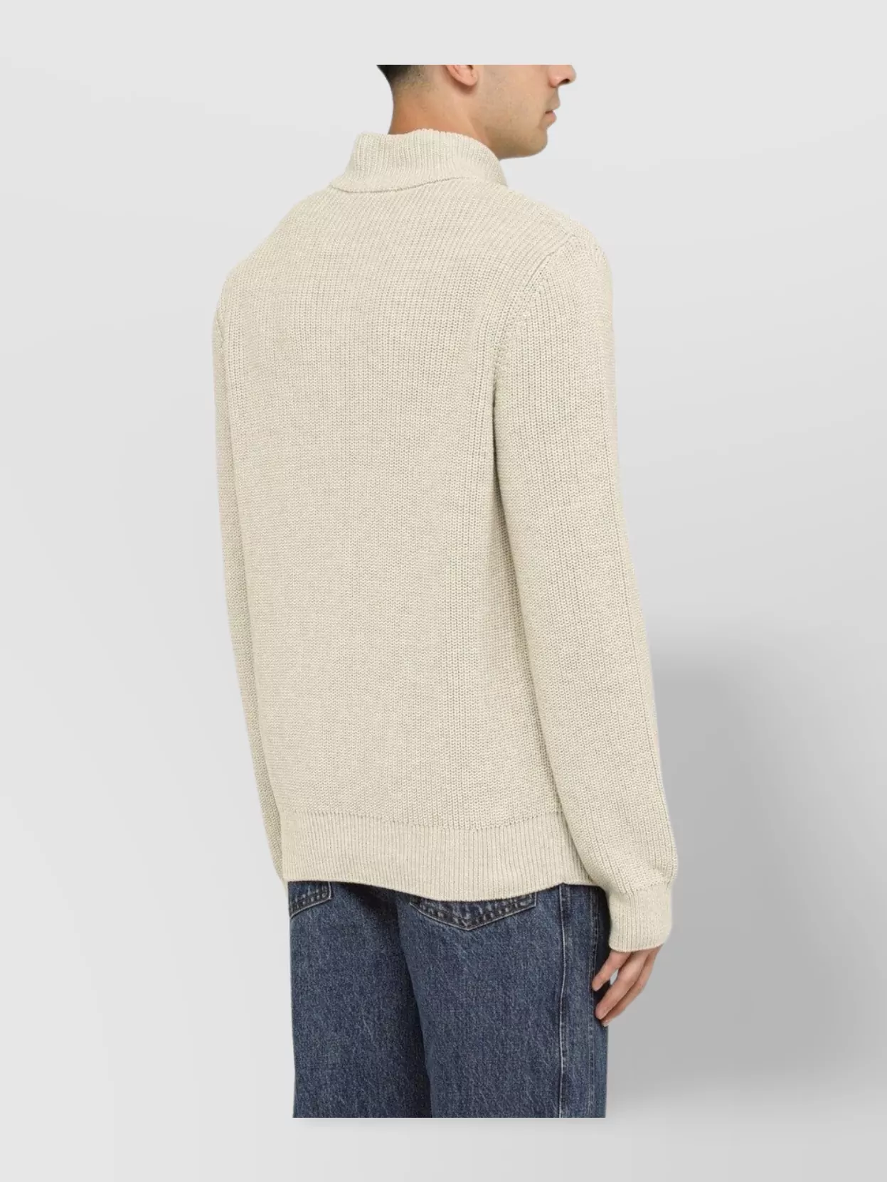 Apc High Neck Cotton Turtleneck Sweater In Neutral