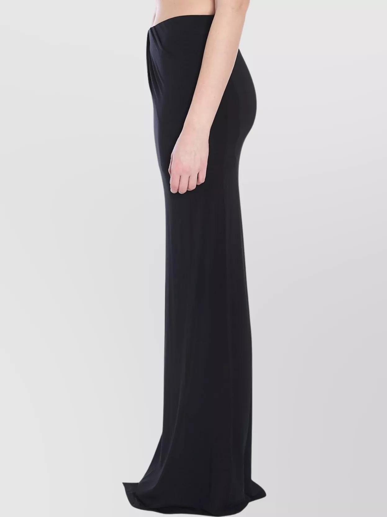 Jacquemus Draped Long Skirt Elasticated Waist In Black