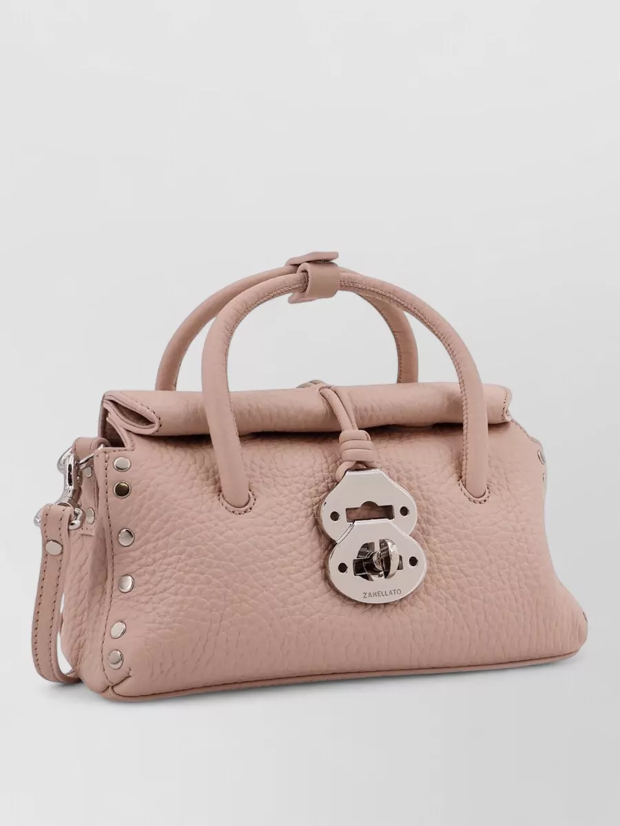 Zanellato Shoulder Bag Textured Leather Top Handle Strap