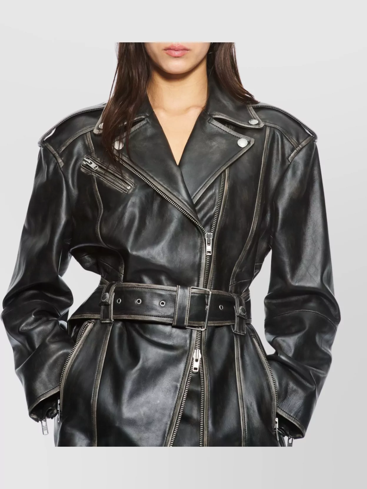 Stand Studio Biker Jacket Belted Waist