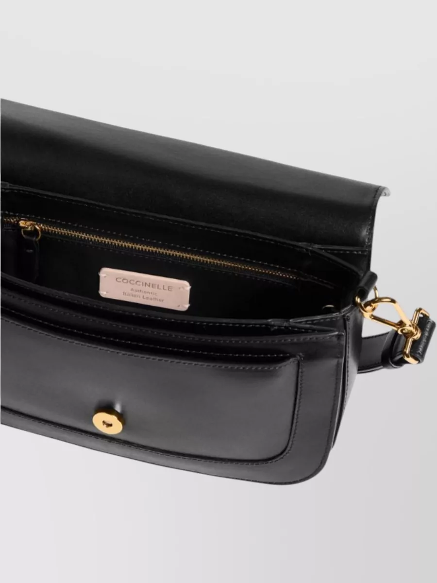 Coccinelle Shoulder Bag Flap Top Adjustable Strap