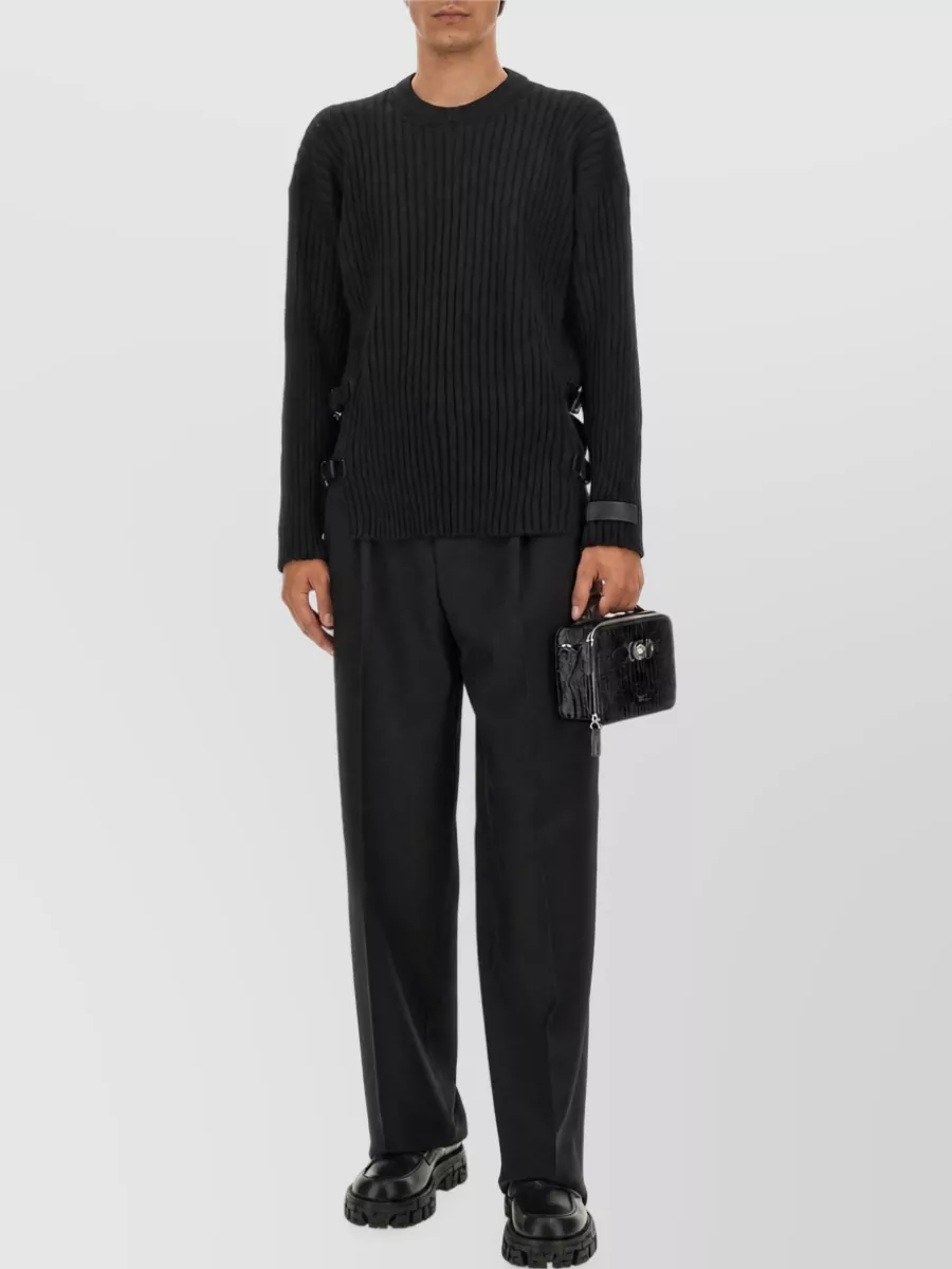 Versace Virgin Wool Straight-Leg Trousers