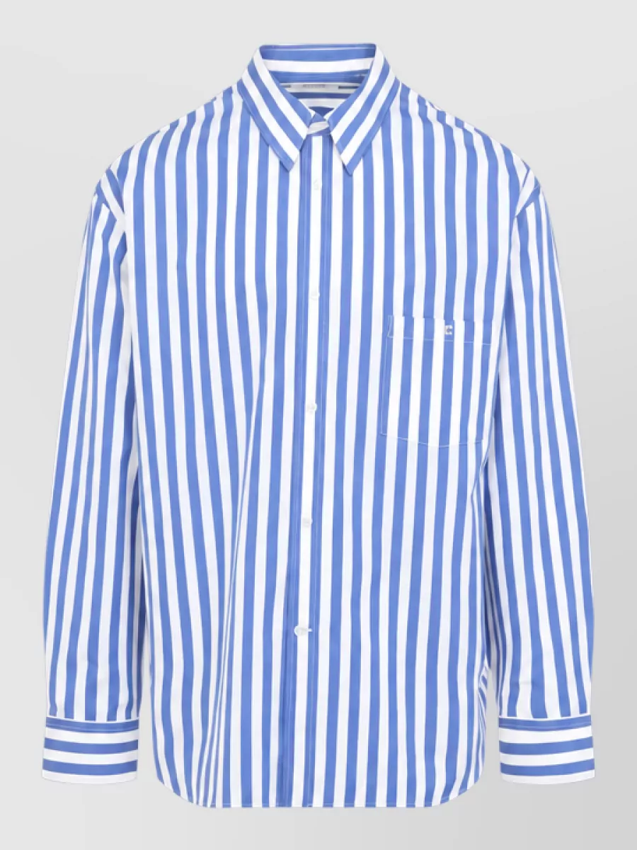 Celine striped oversized long-sleeve cotton shirt
